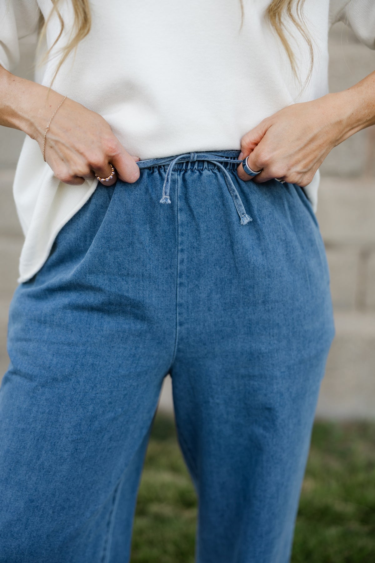Festival Wide Leg Denim with Lace