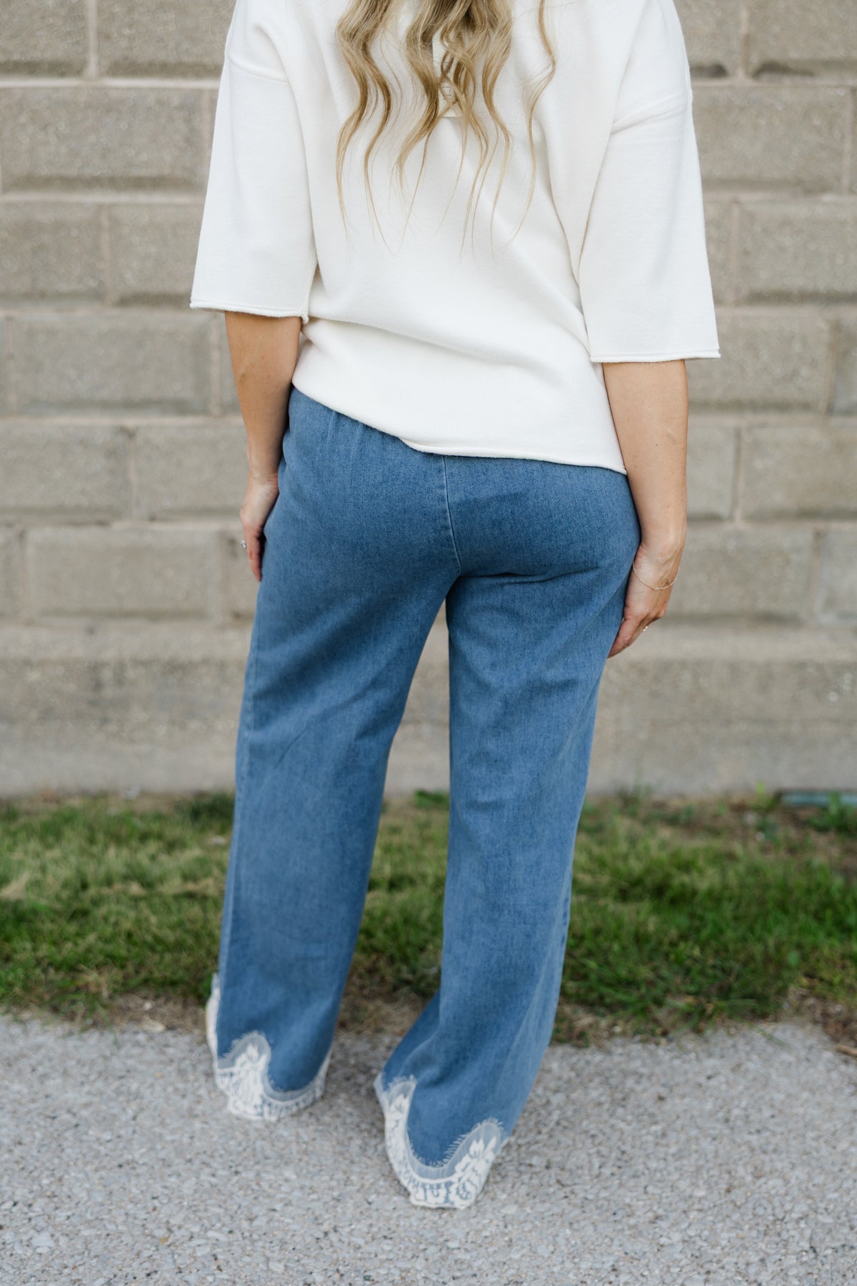 Festival Wide Leg Denim with Lace