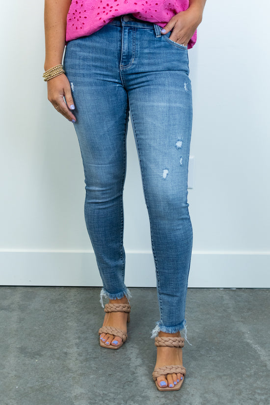 Liverpool Abby Skinny with Fray Hem | FINAL SALE