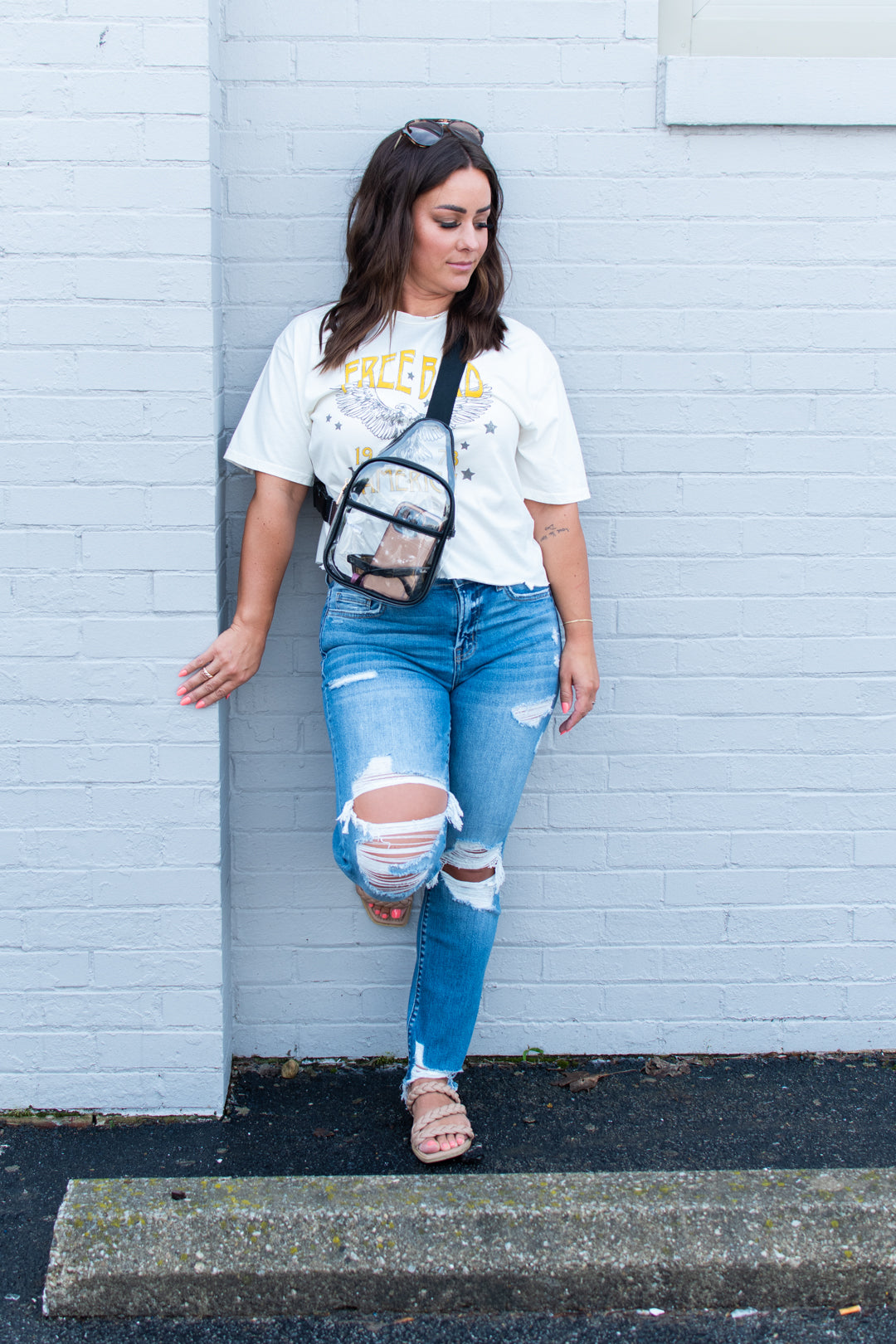 Flying Monkey Distressed Mid Rise Straight Jeans