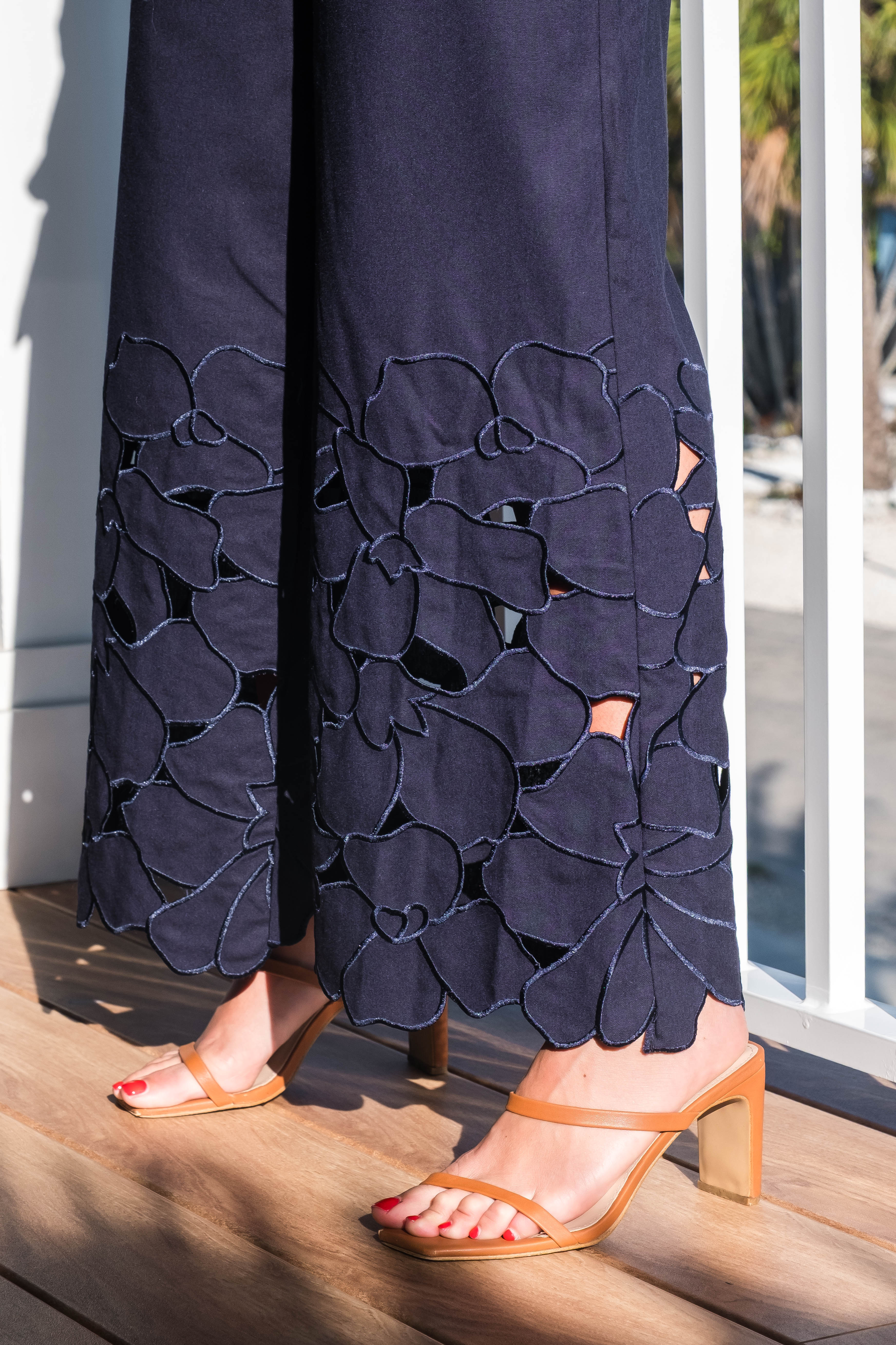 Atlantic Floral Cut-Out Pants
