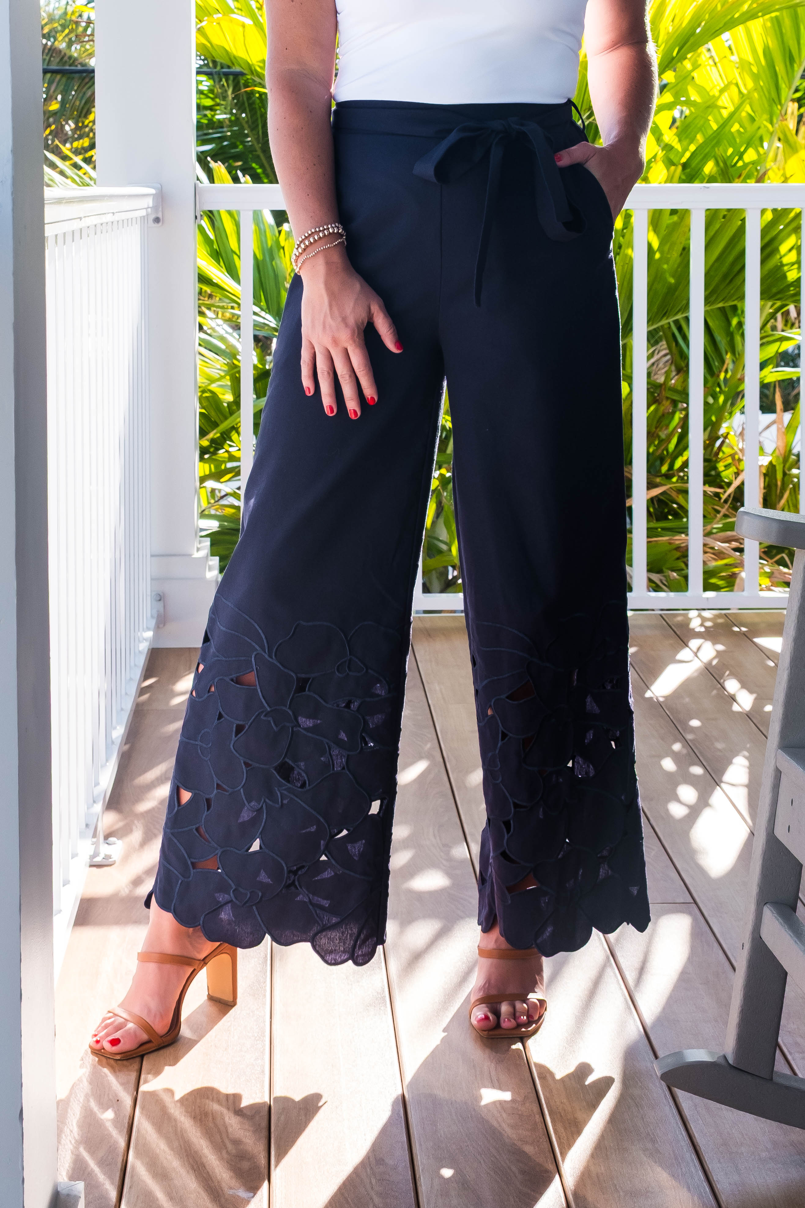 Atlantic Floral Cut-Out Pants