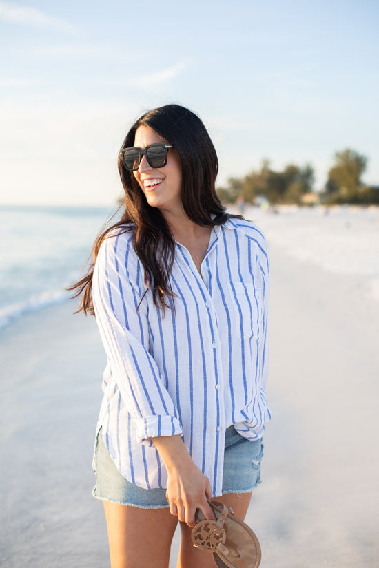 Athens Striped Button Up
