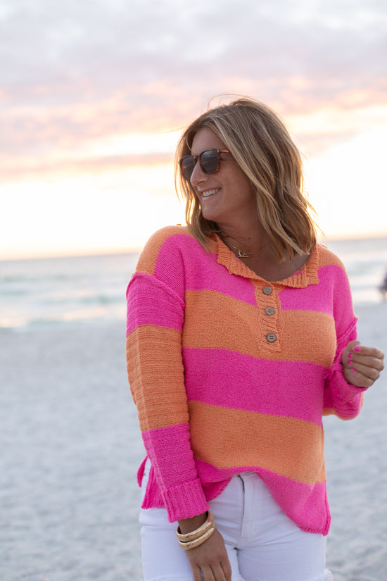 Shores Striped Henley Sweater