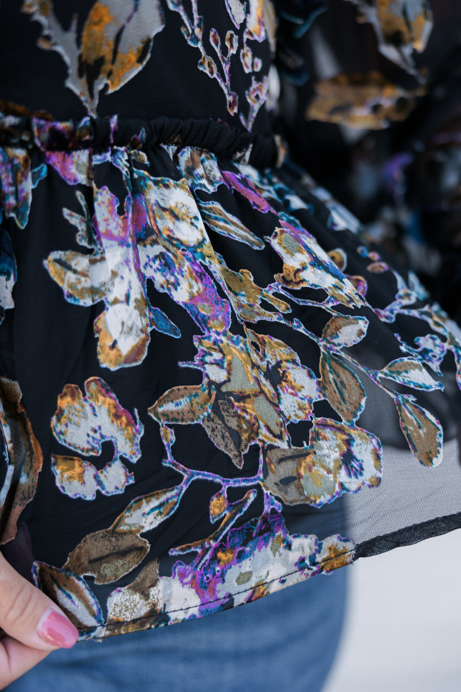 Blush Elora Floral Tie Top