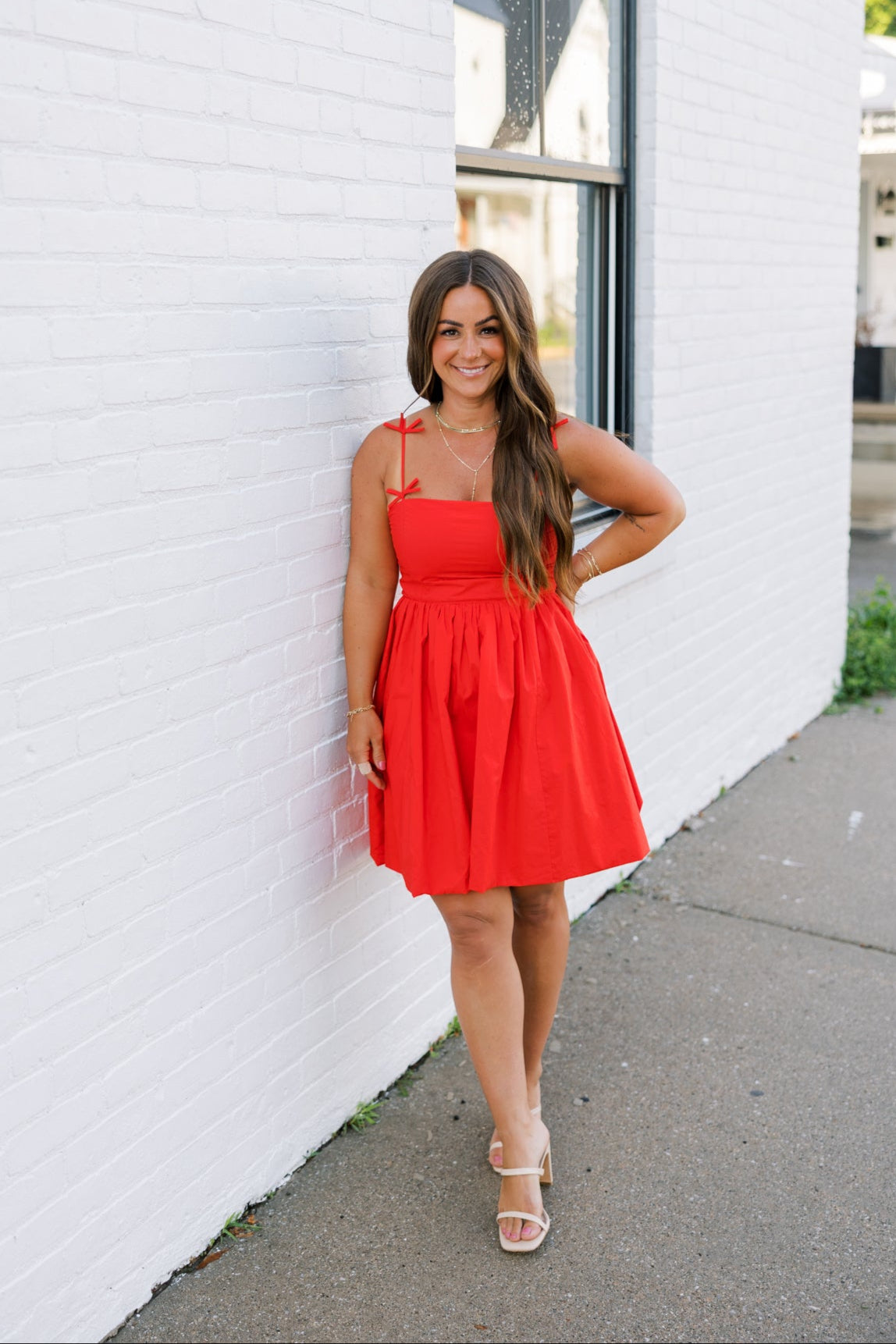 Bow Sleeve Mini Dress