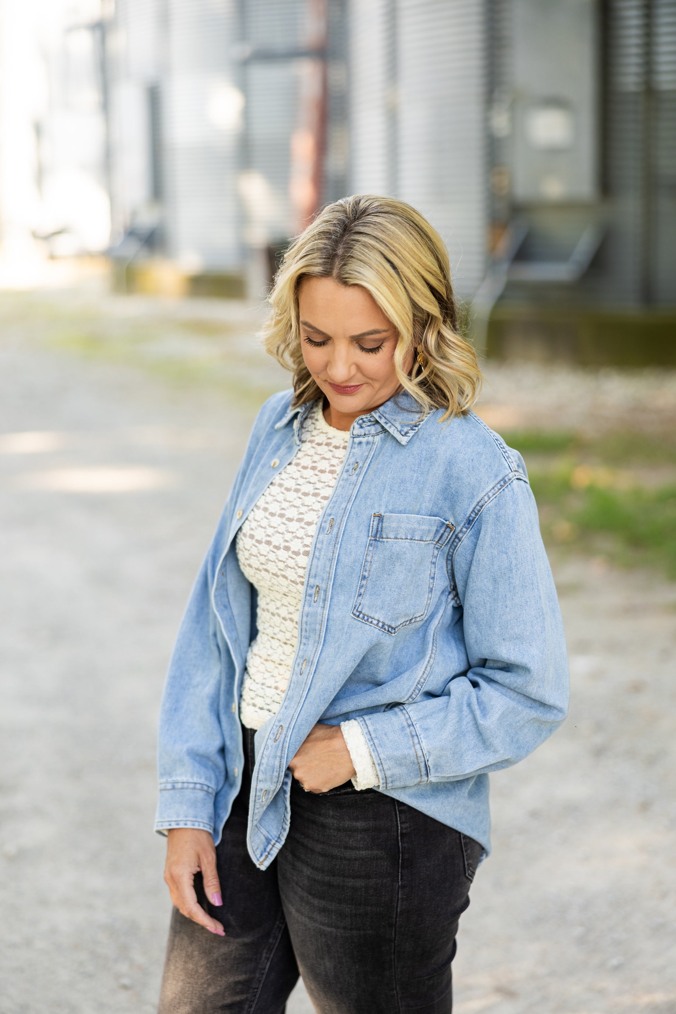 Mesa Oversized Denim Button Down