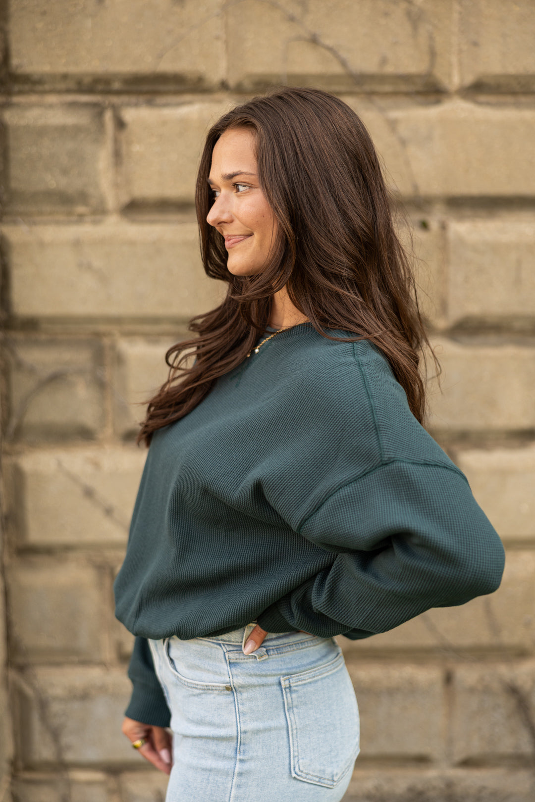 Sophia Waffle Knit Bubble Hem