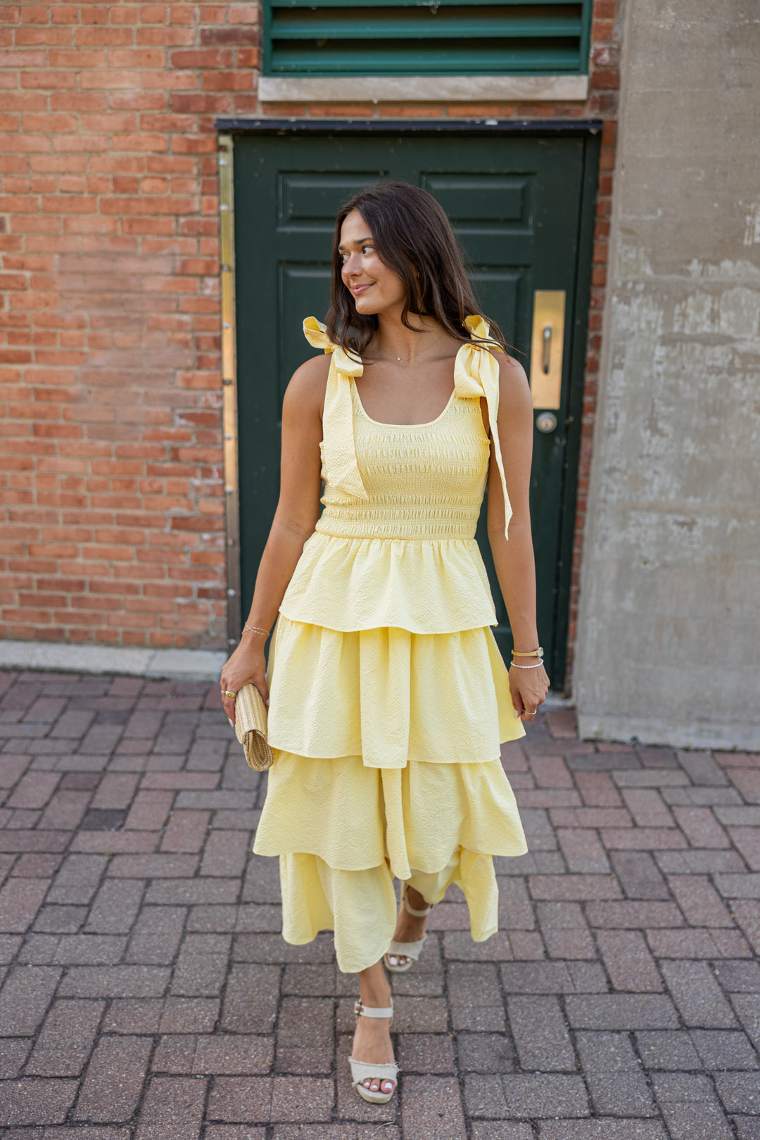 Chalene Tie Strap Tiered Dress