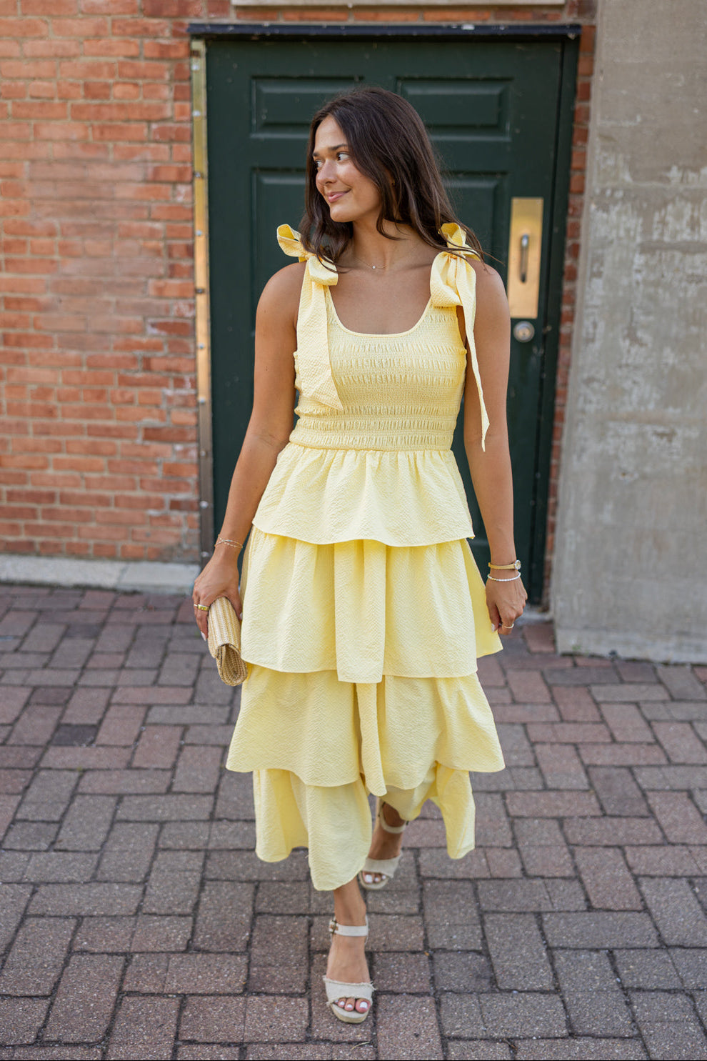 Chalene Tie Strap Tiered Dress