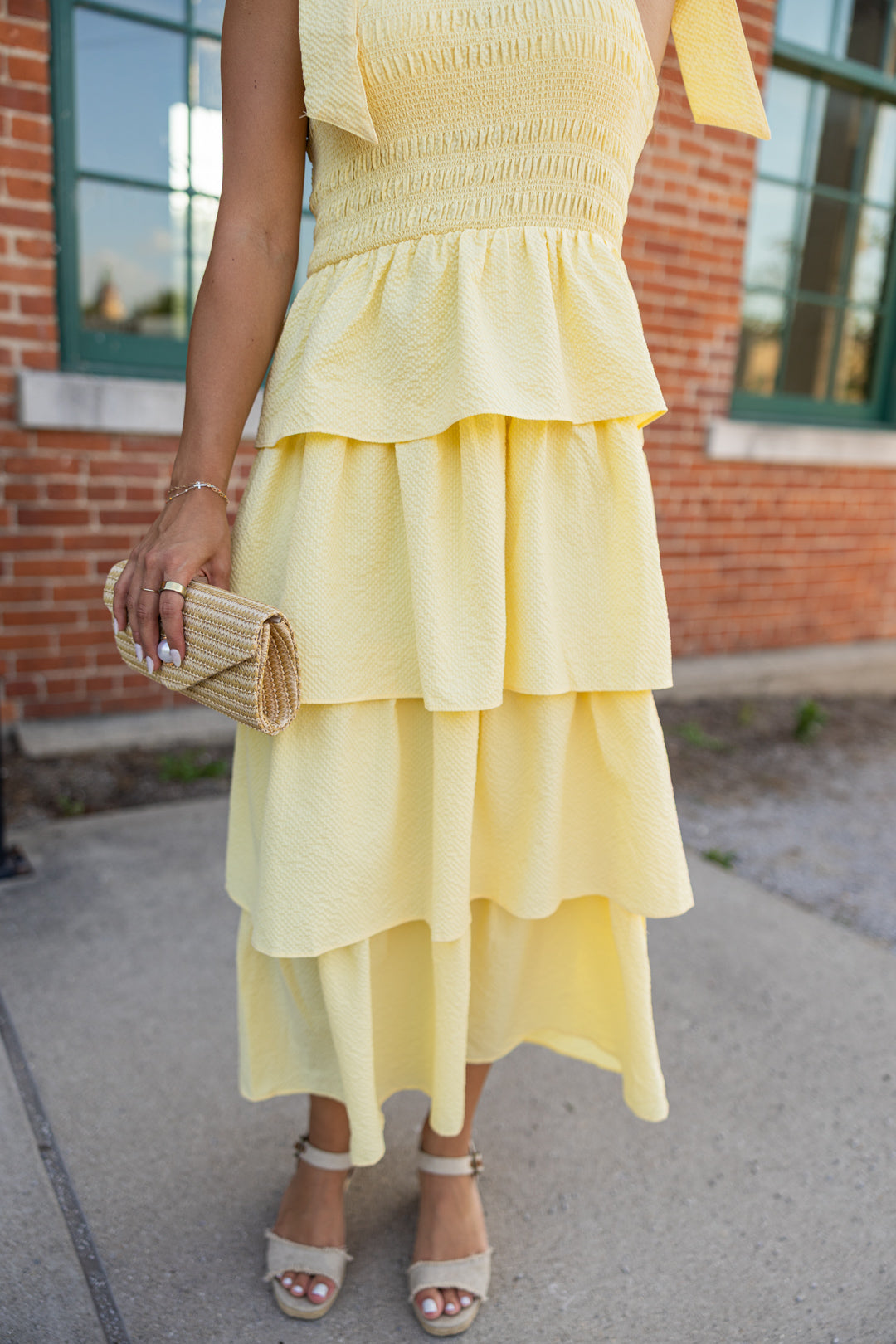 Chalene Tie Strap Tiered Dress