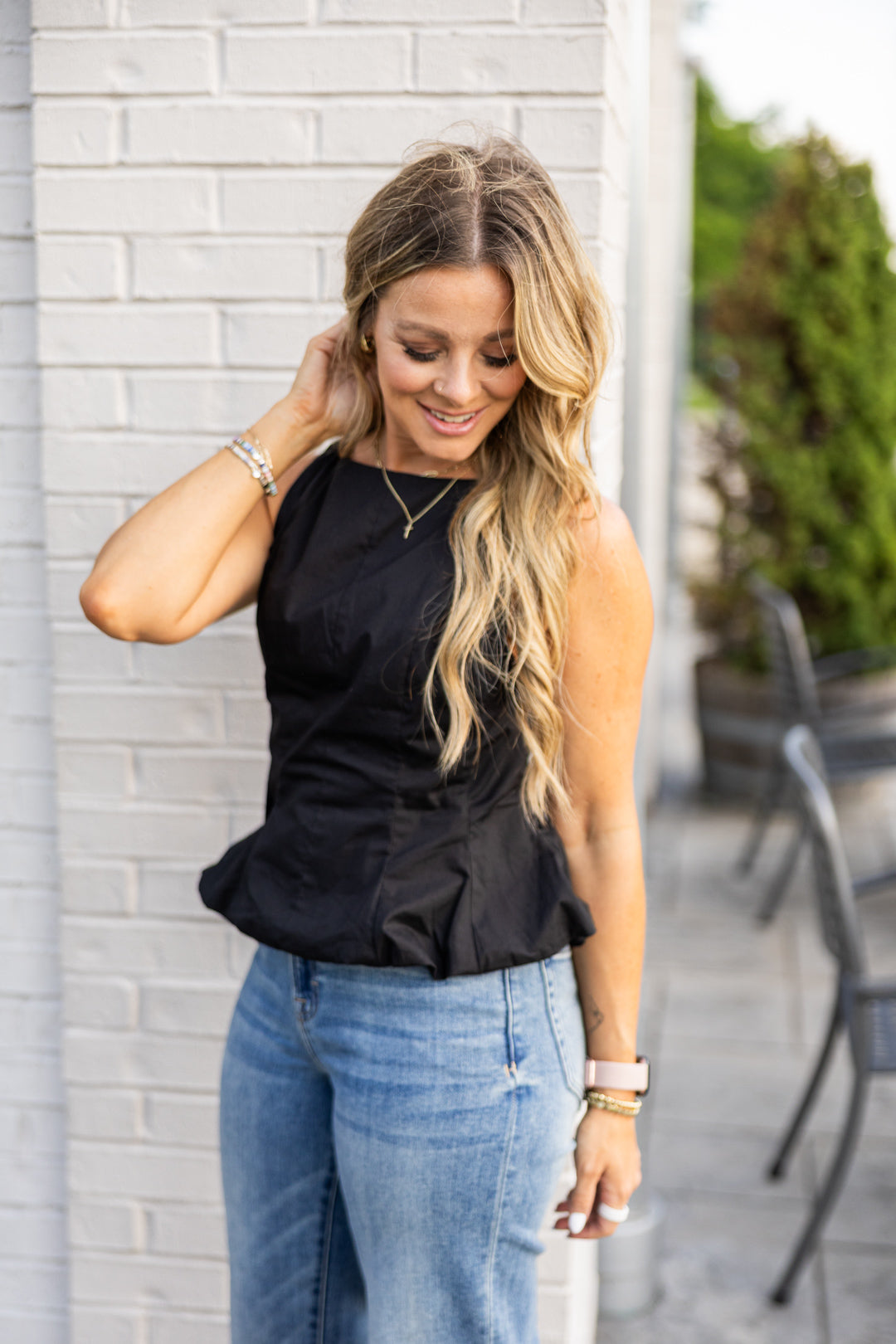 THML High Neck Peplum Tank