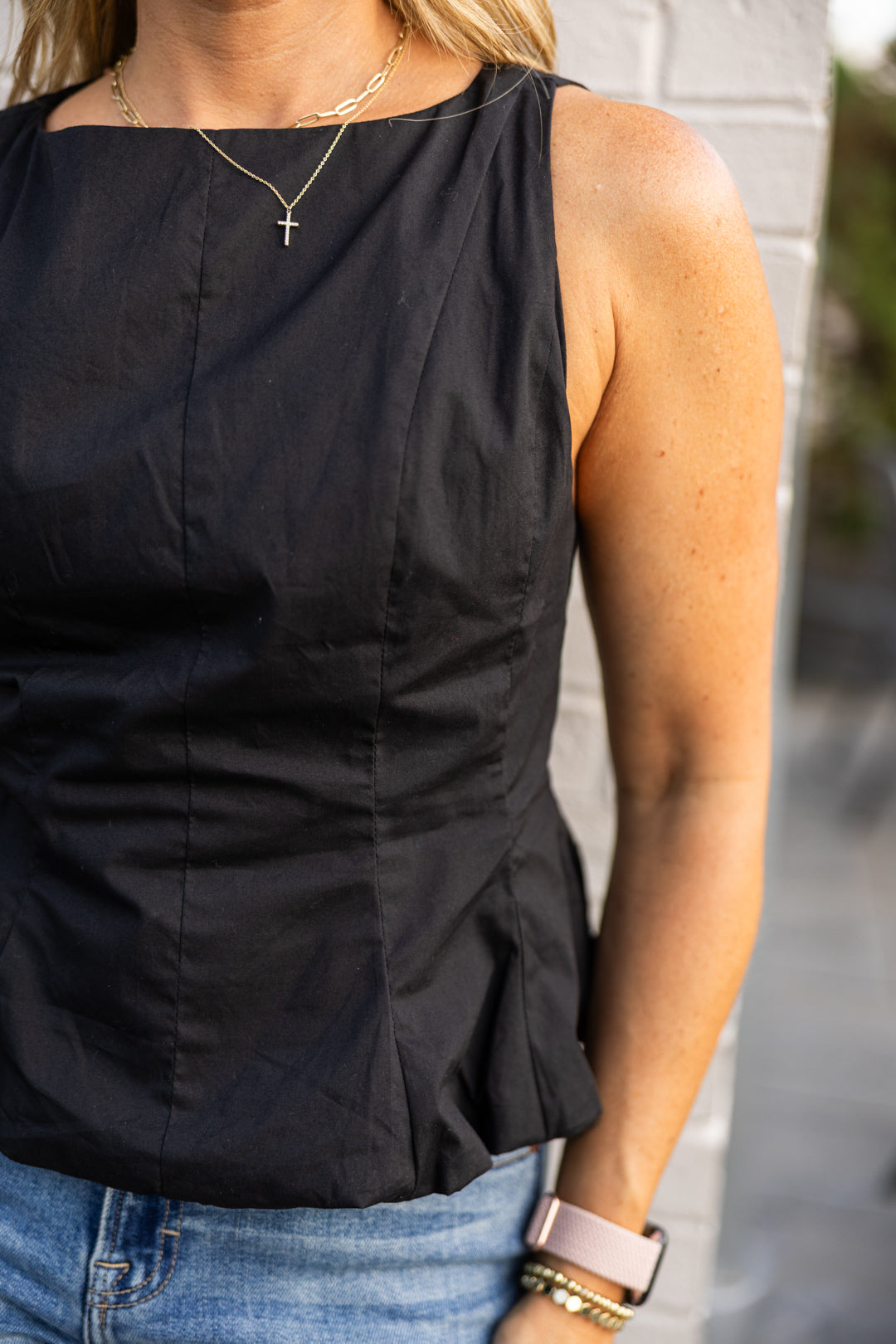 THML High Neck Peplum Tank