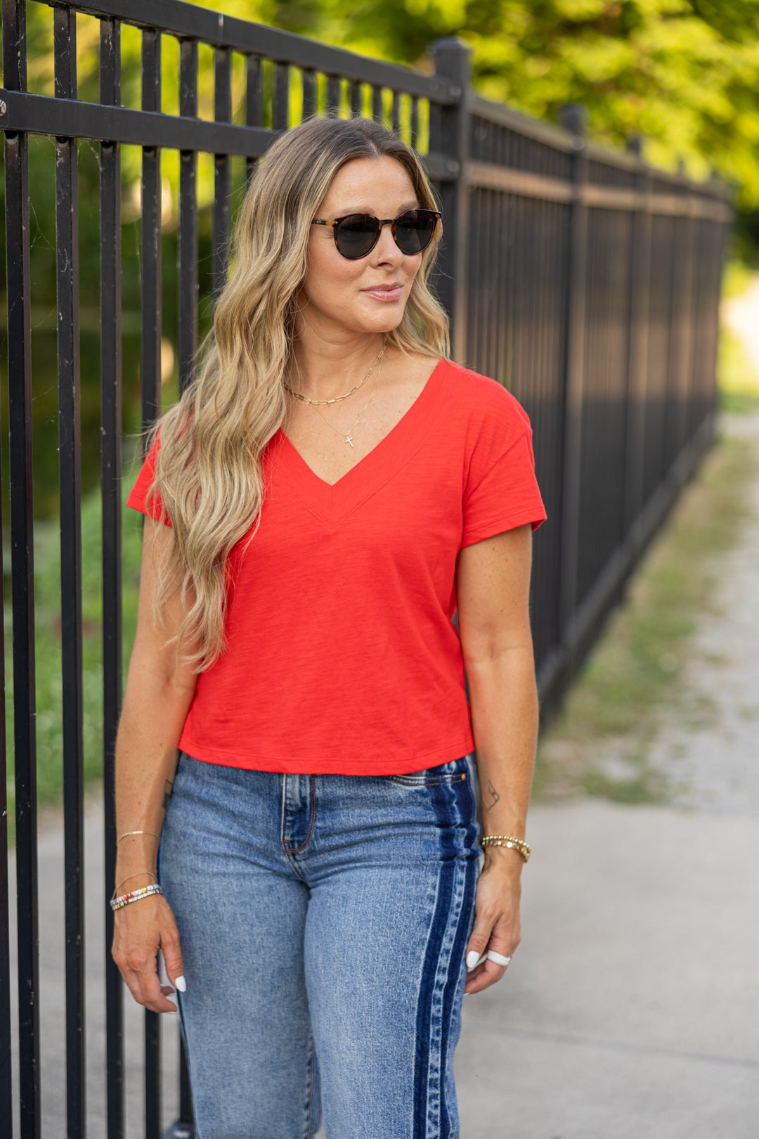 Taya V neck Tee