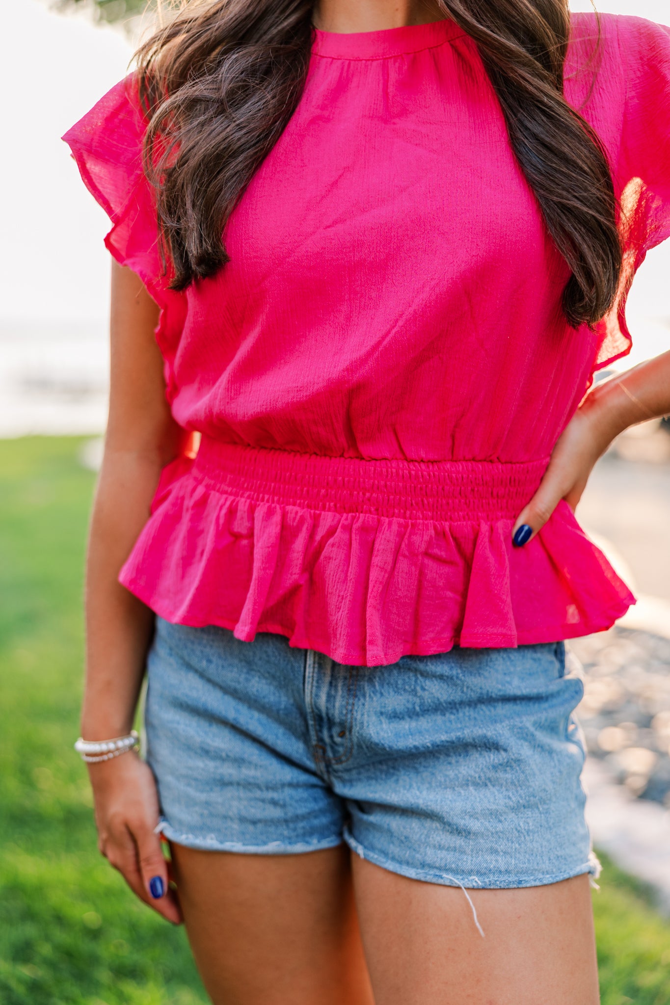 Annika Flutter Sleeve Blouse