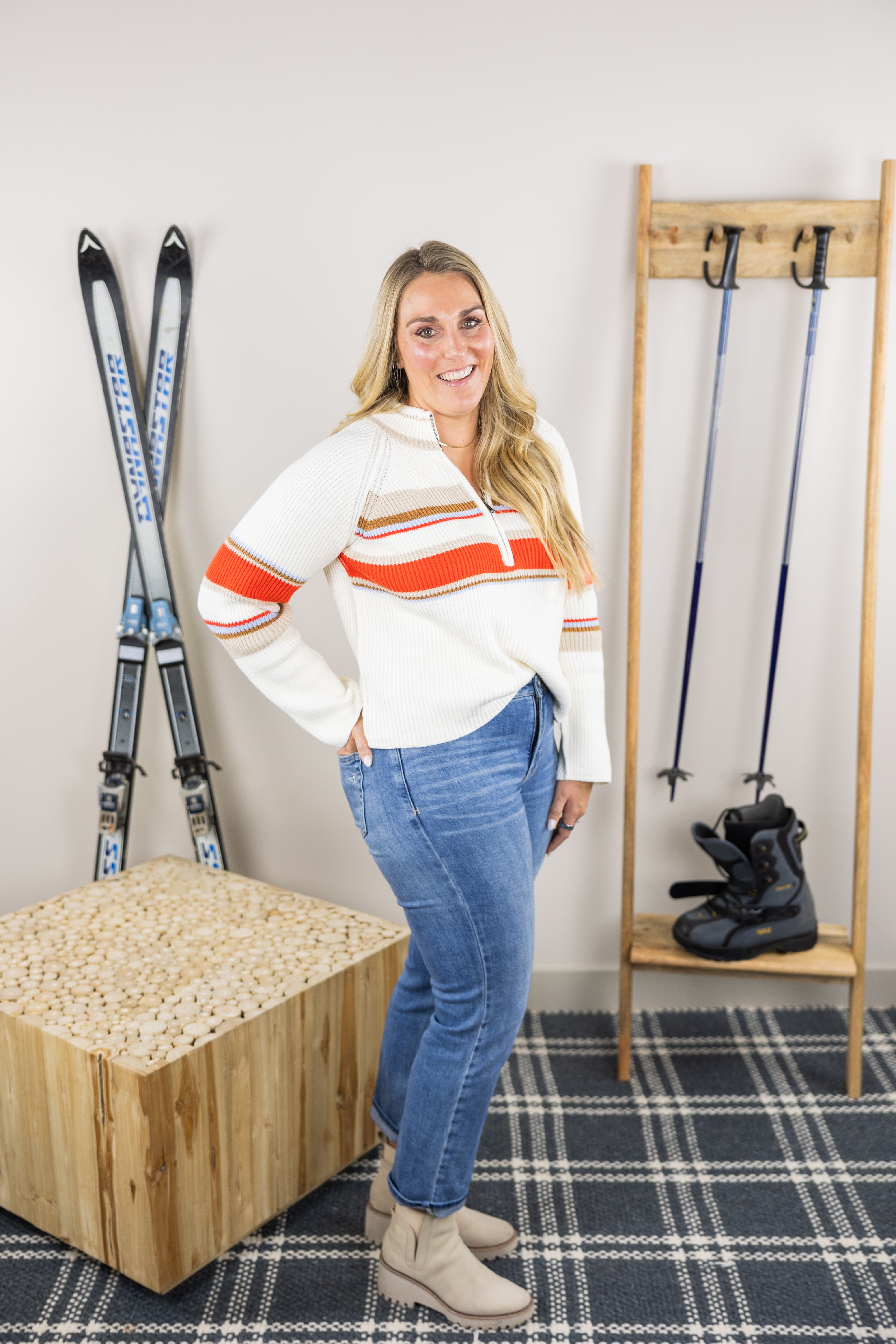 Hit the Slopes Quarter Zip Sweater