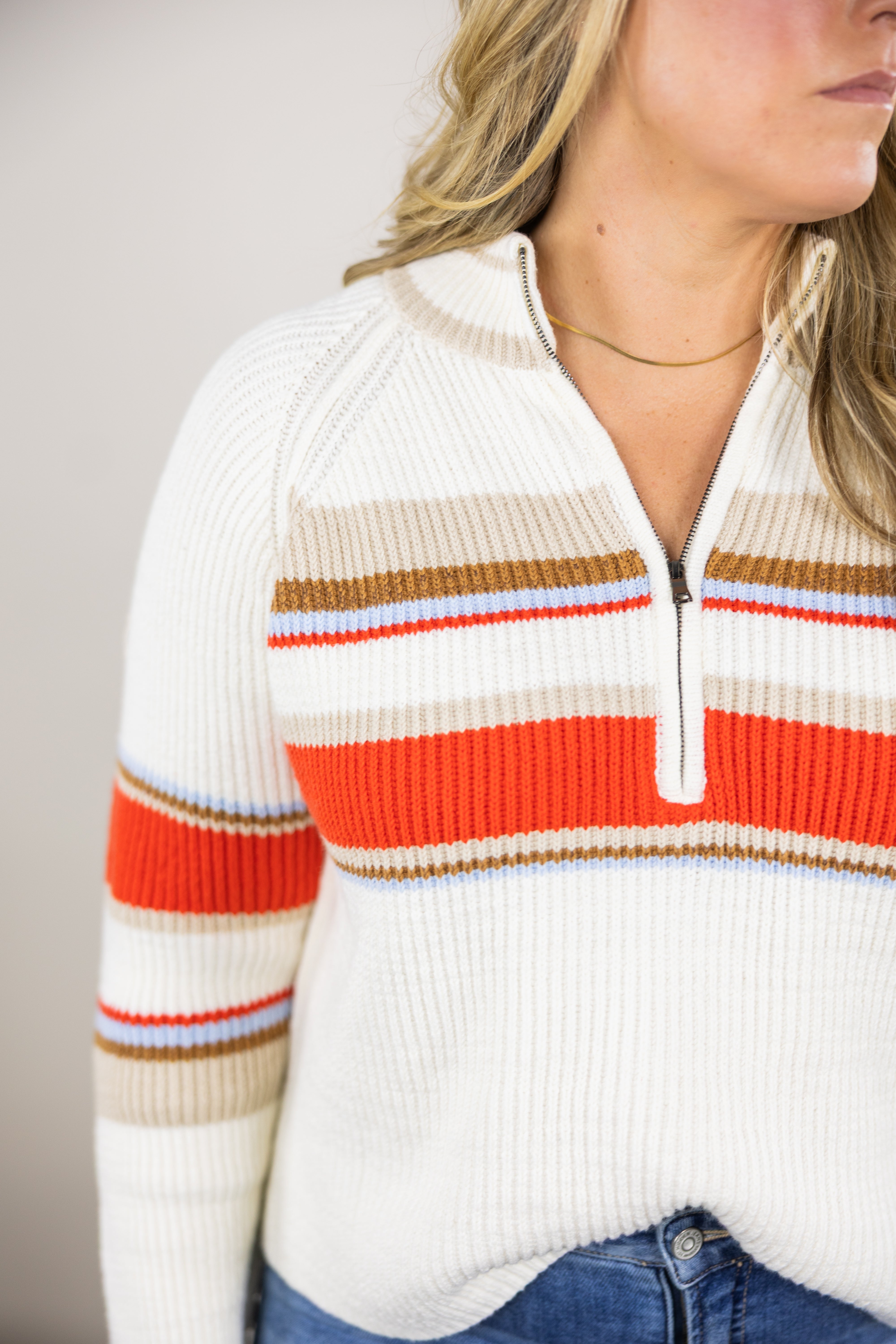 Hit the Slopes Quarter Zip Sweater