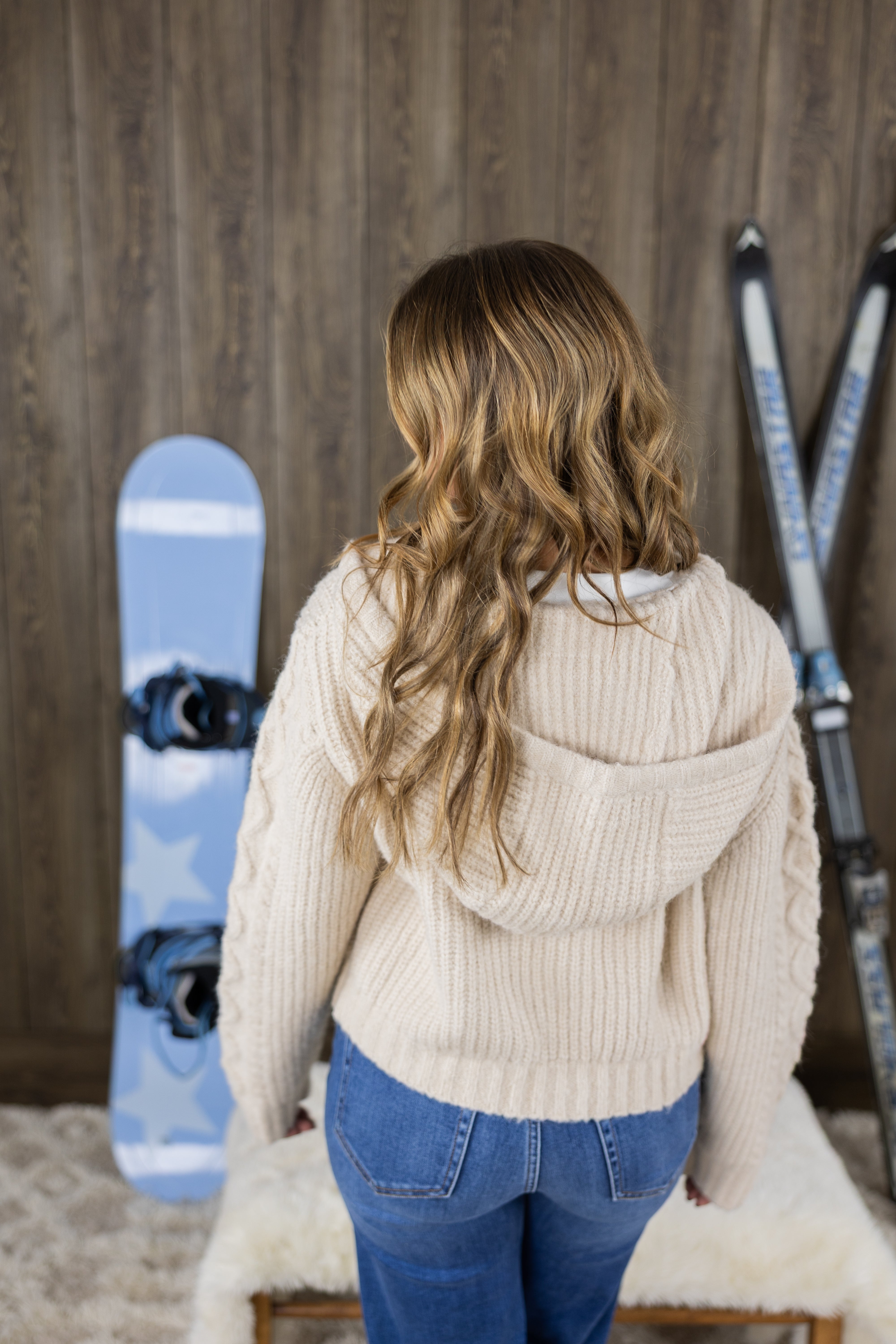 Cable Knit Hooded Cardigan