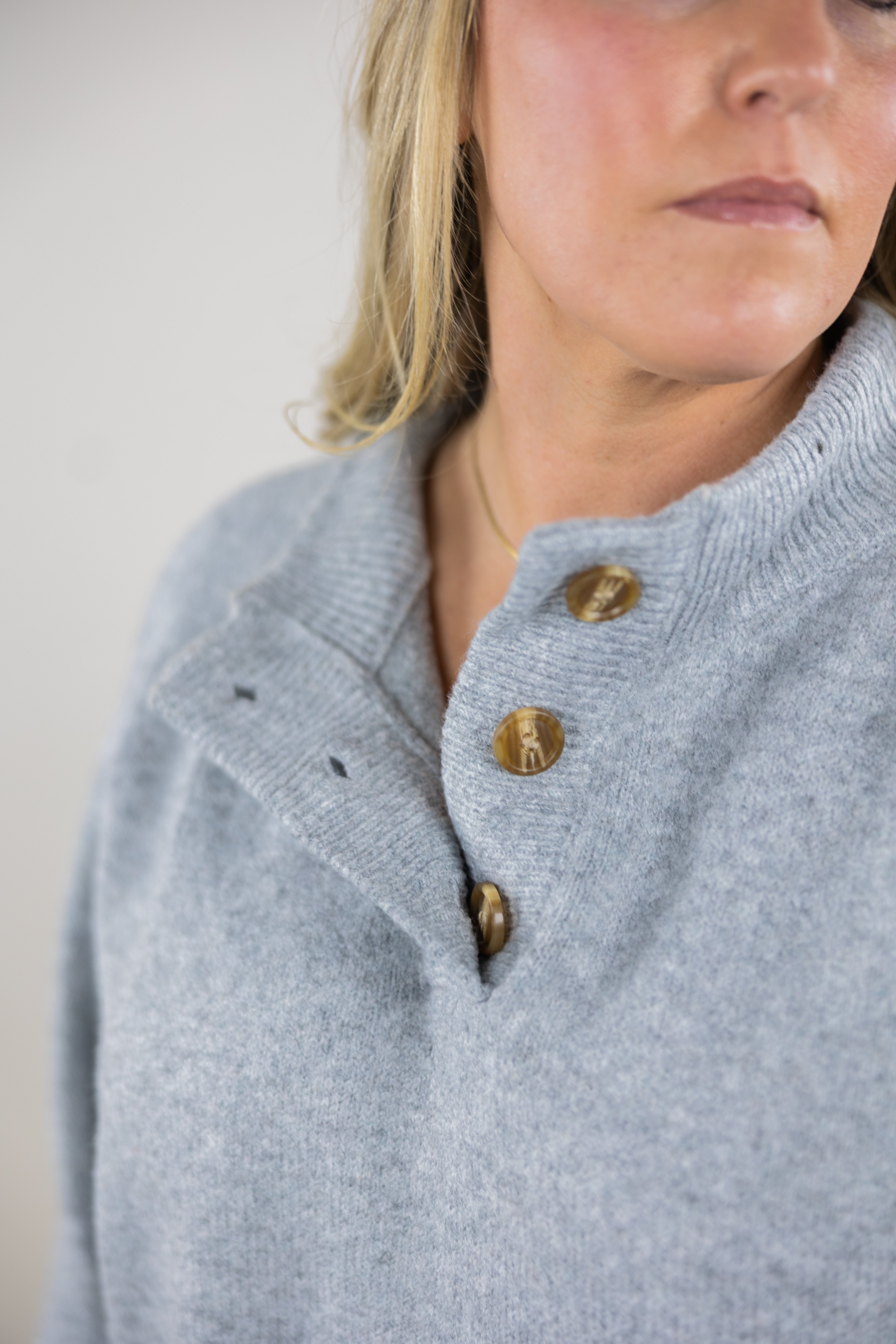 Cozy Up Button Henley Sweater