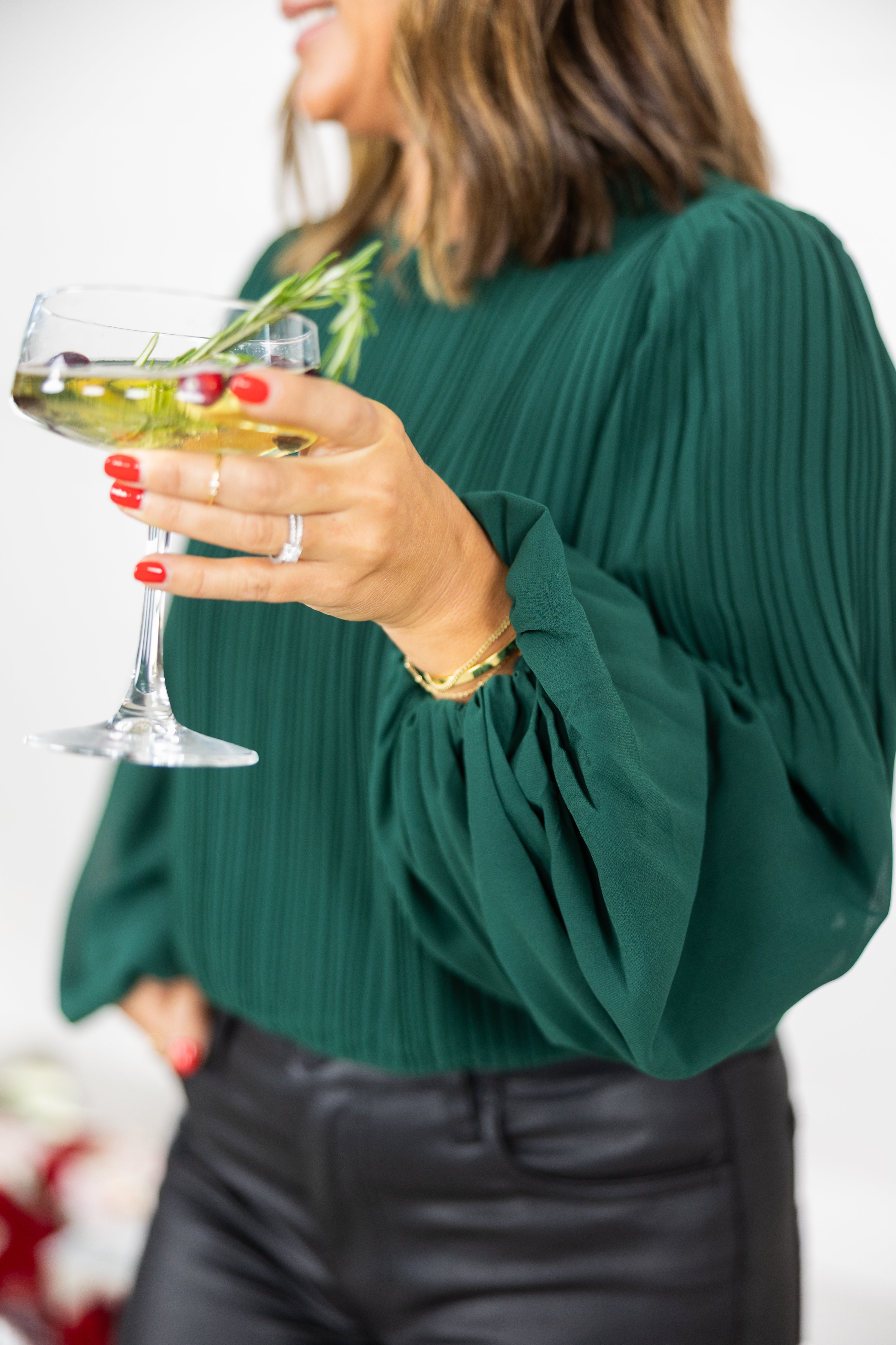 Good Cheer Pleated Top