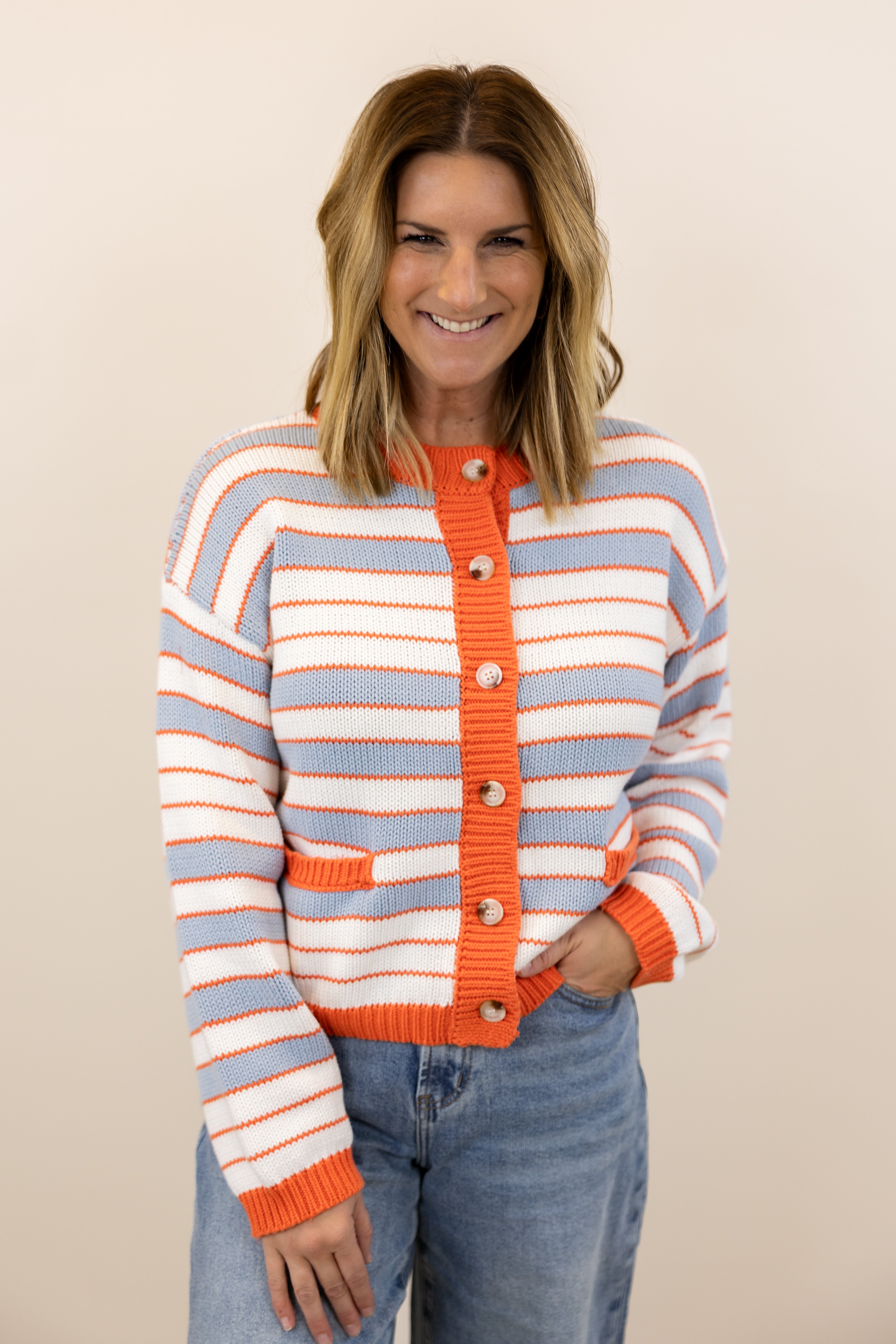 Bluebird Striped Cardigan