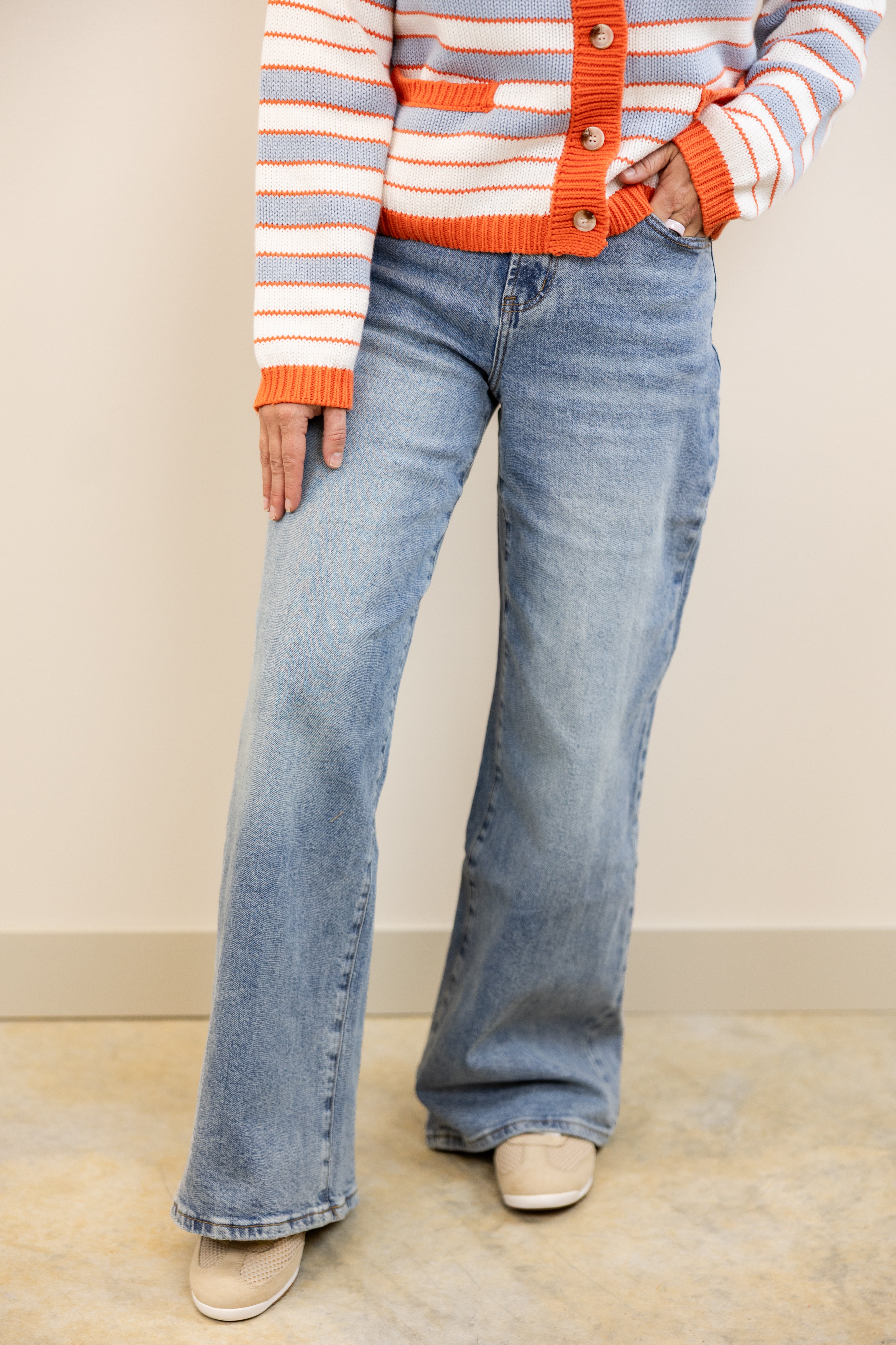 Erin Mid Rise Wide Leg Jean