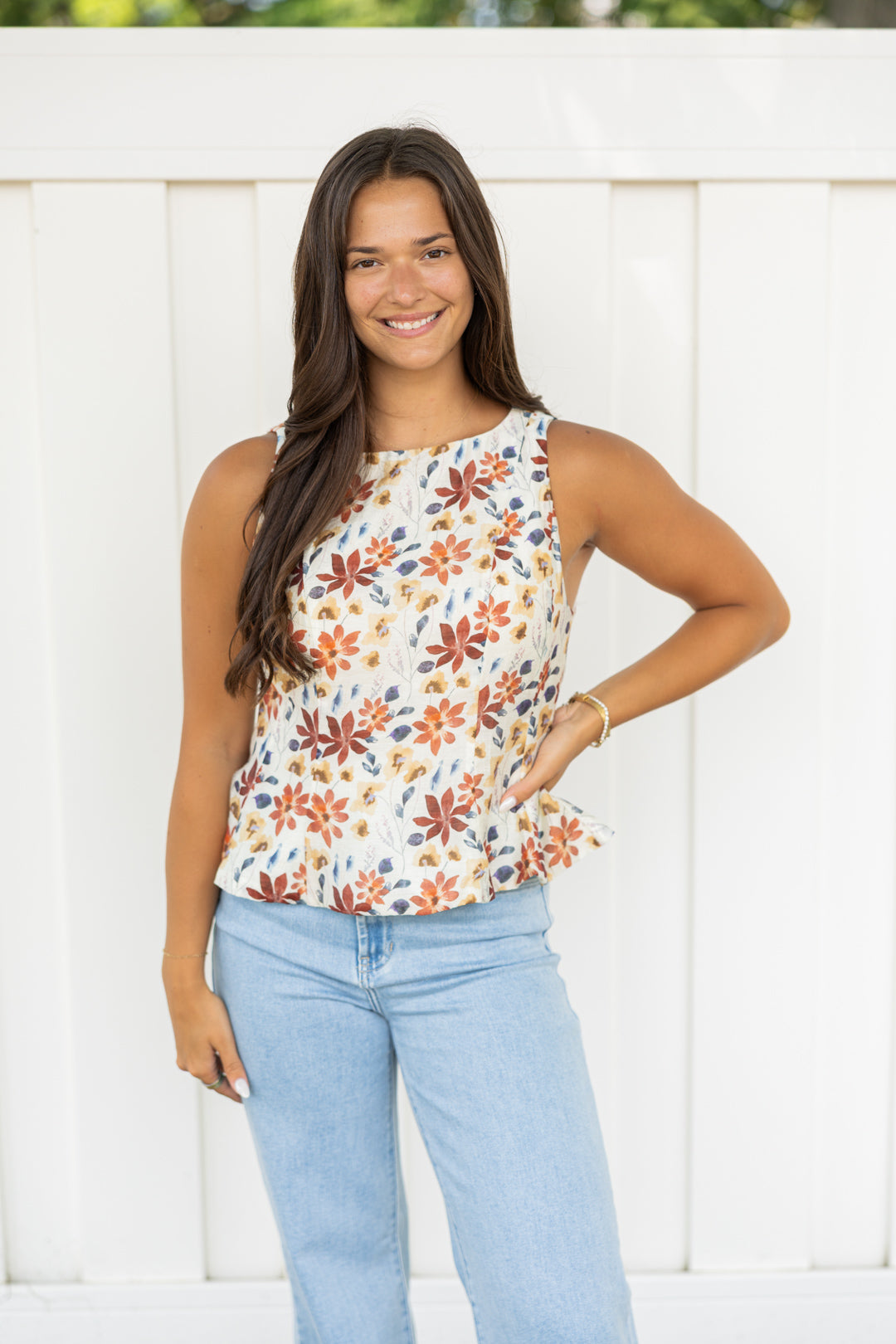 THML Floral Peplum Top