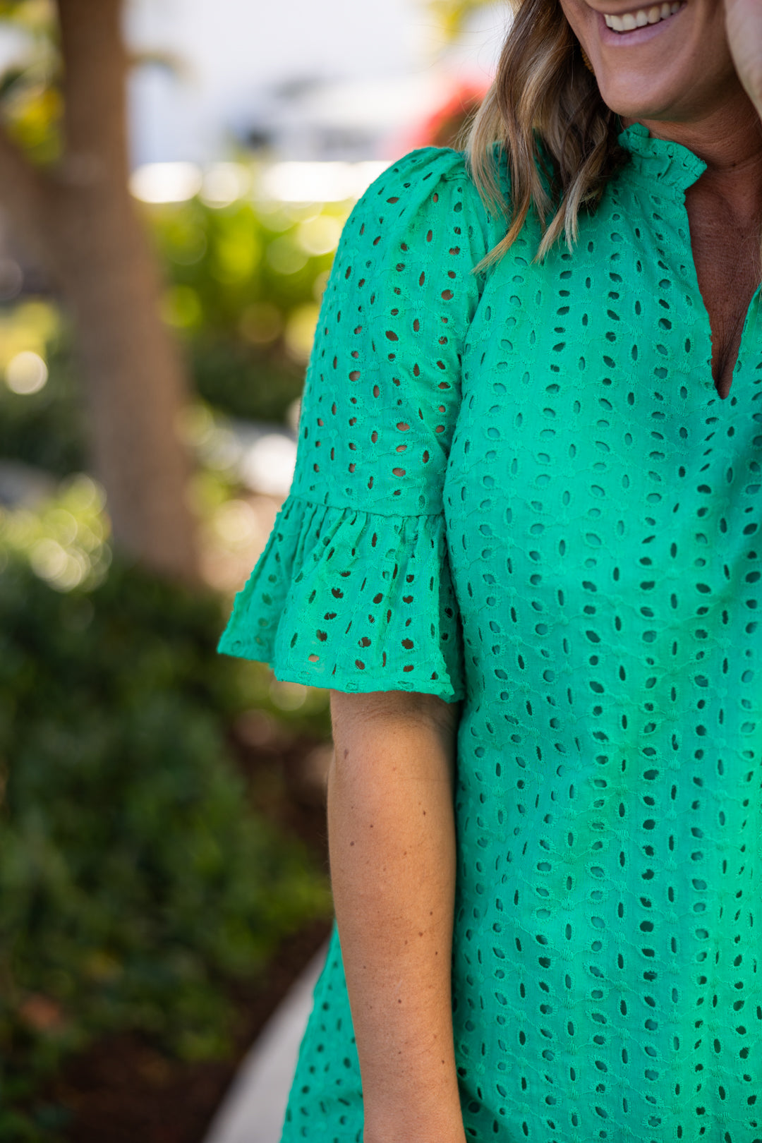 Clover Eyelet Shift Dress