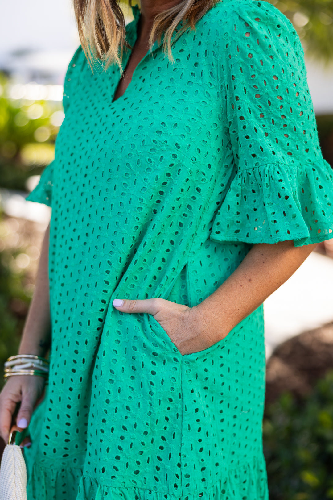 cotton eyelet shift dress The Scalloped Eyelet Shift Dress. -- White