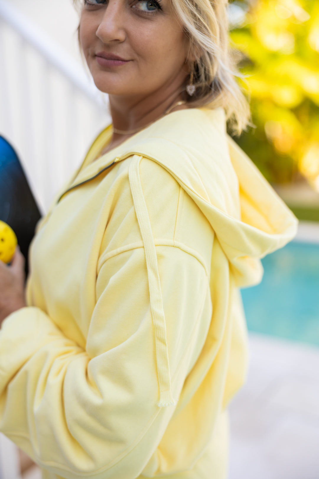 Sunshine Bubble Hem Zip Up