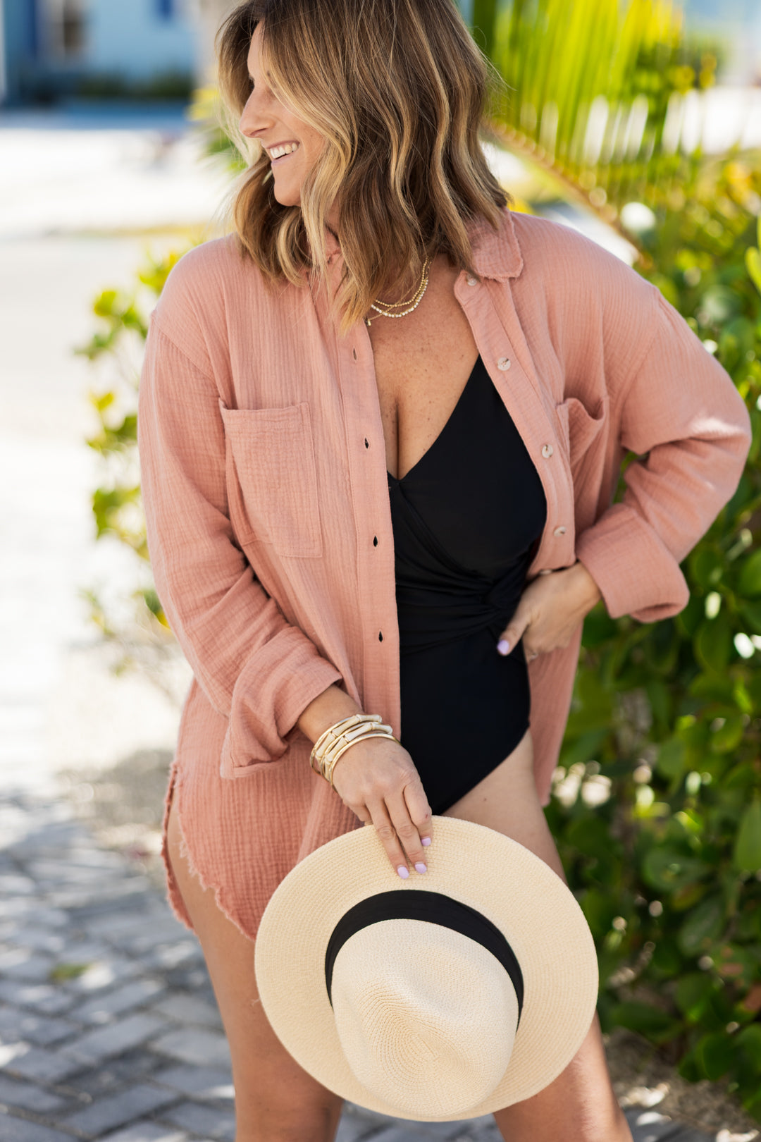 Belize Gauze Button Up