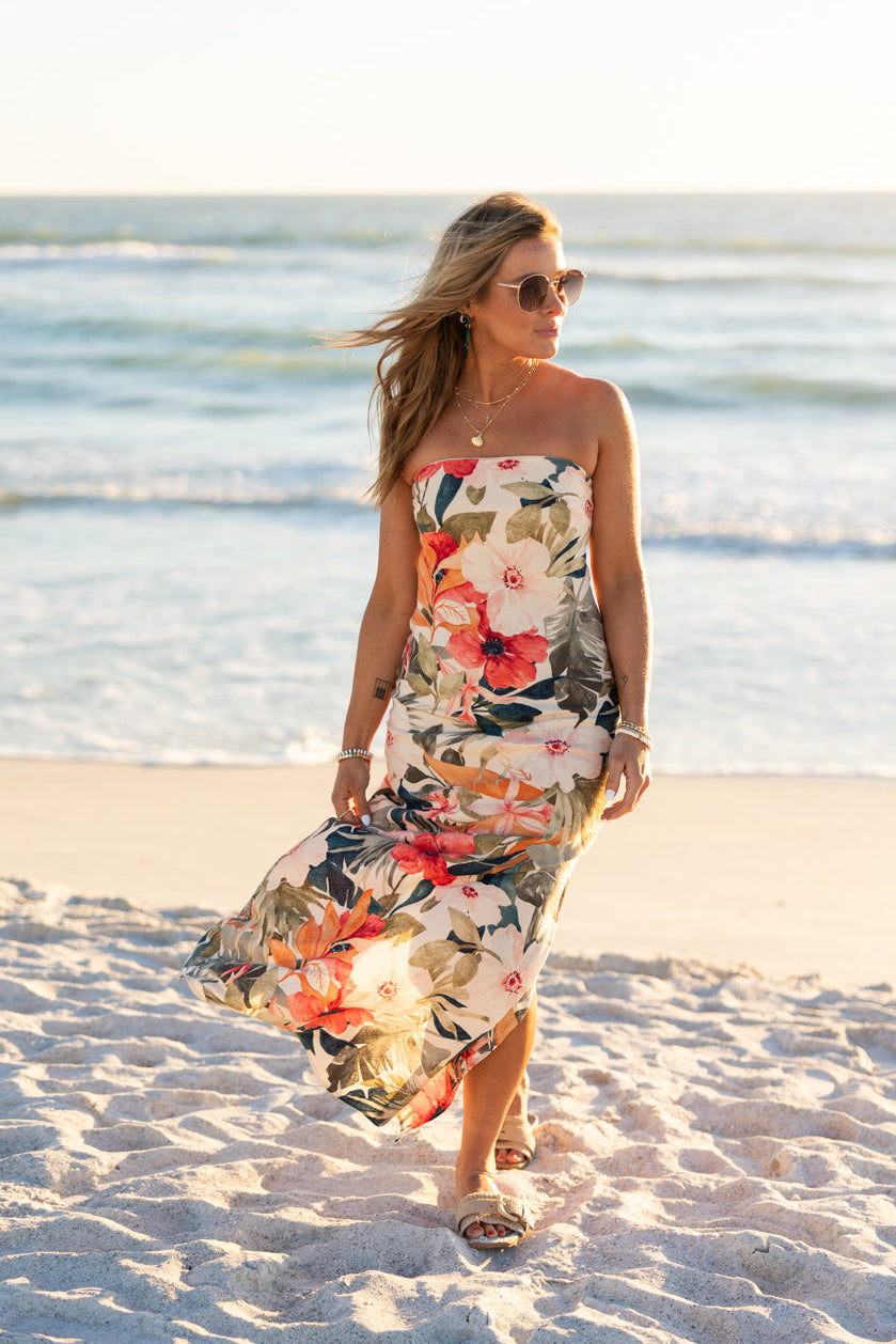 Botanical Dreams Strapless Dress
