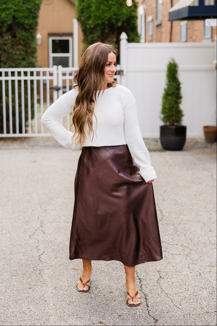 THML Faux Leather Skirt