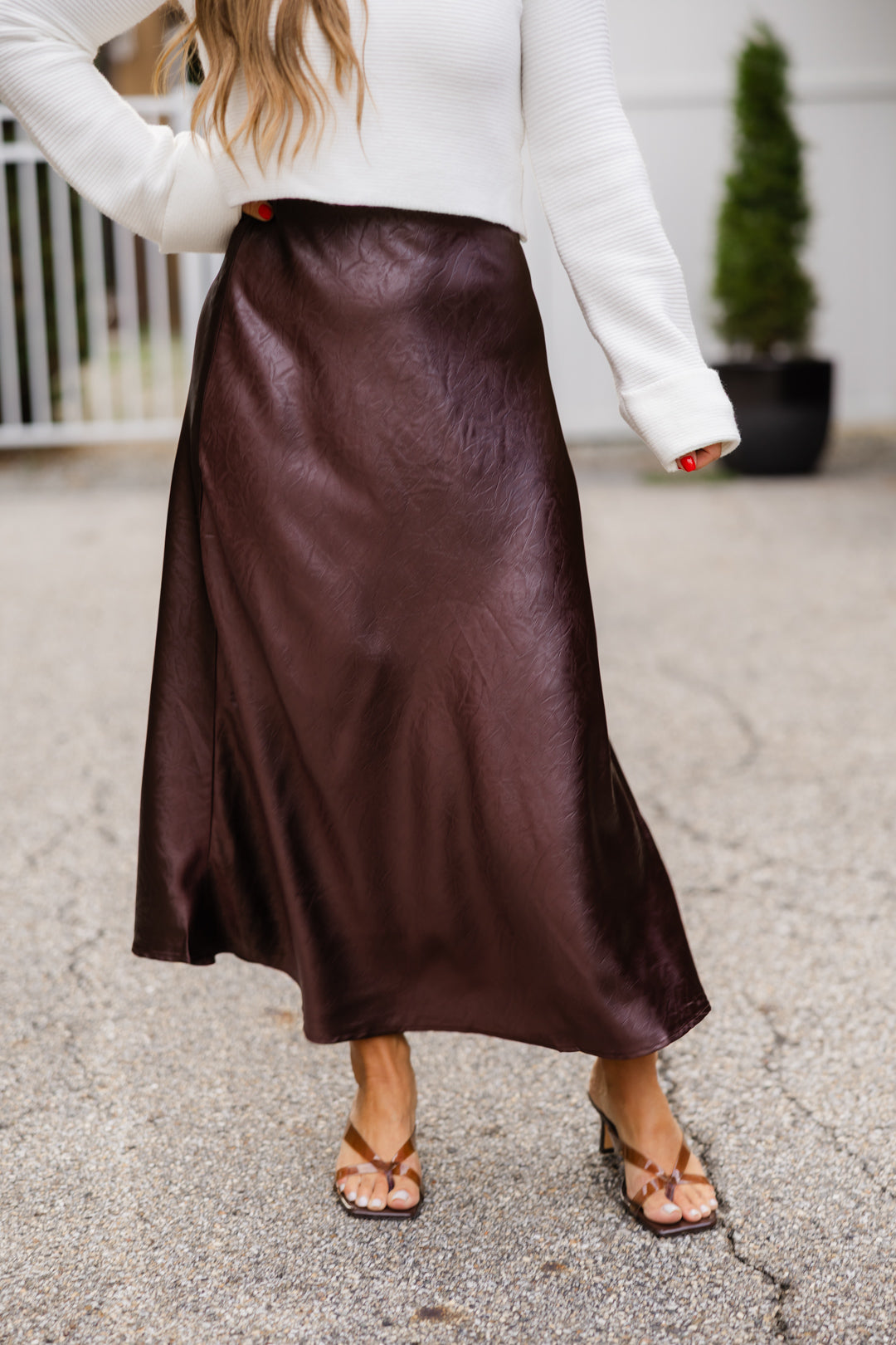 THML Faux Leather Skirt
