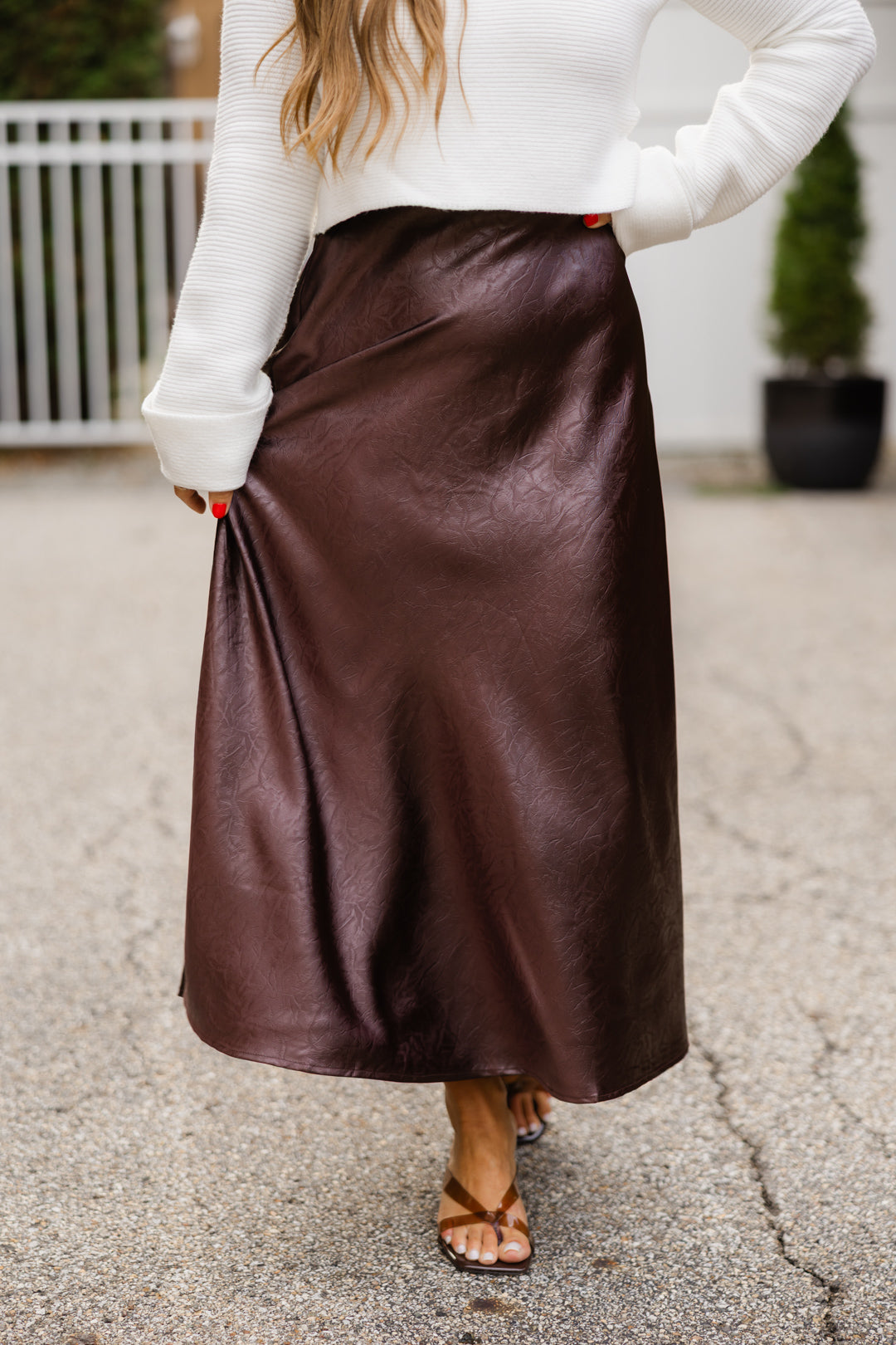 THML Faux Leather Skirt
