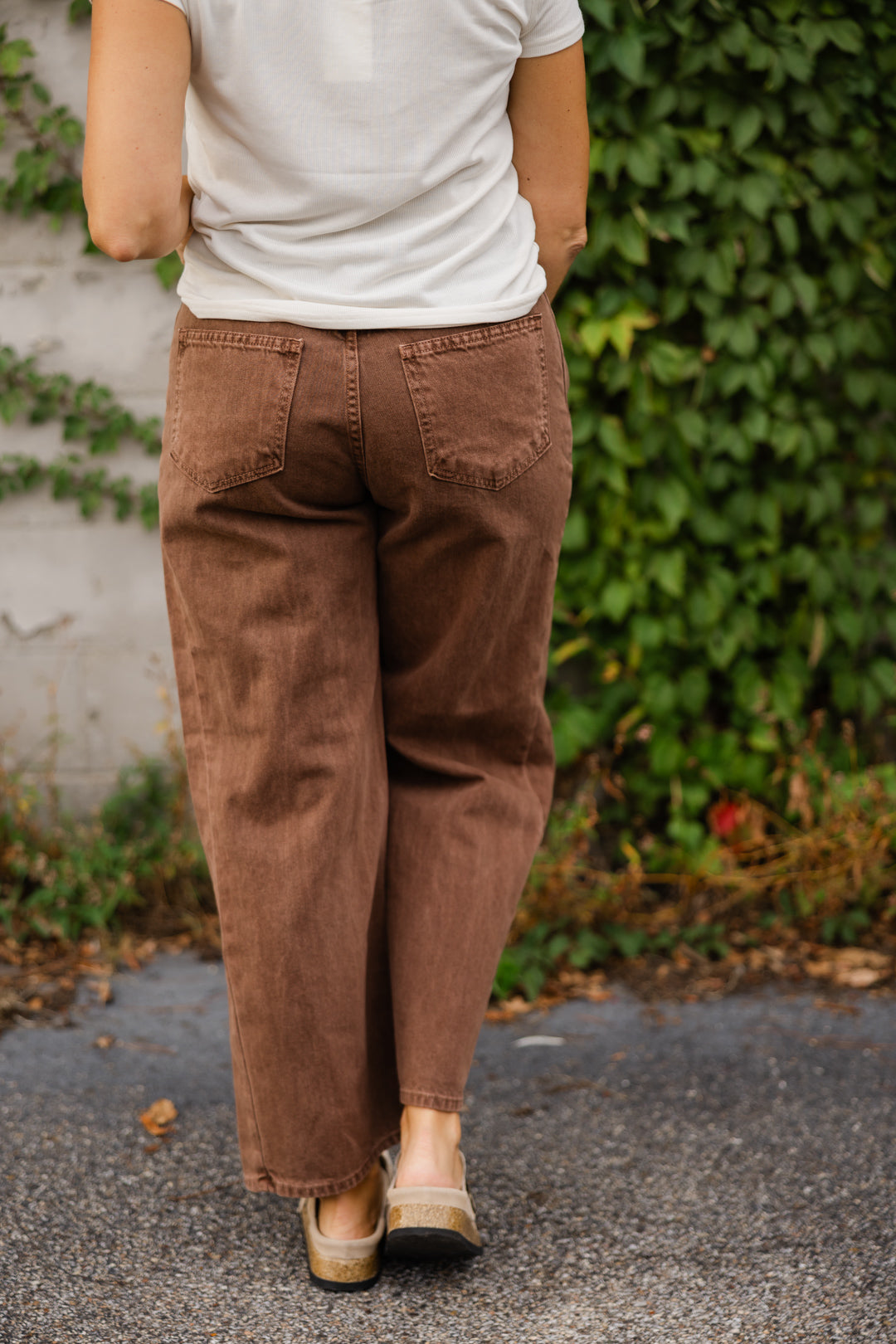 High Rise Twist Seam Barrel Jeans
