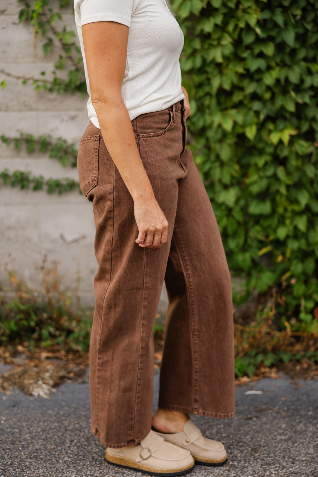 High Rise Twist Seam Barrel Jeans