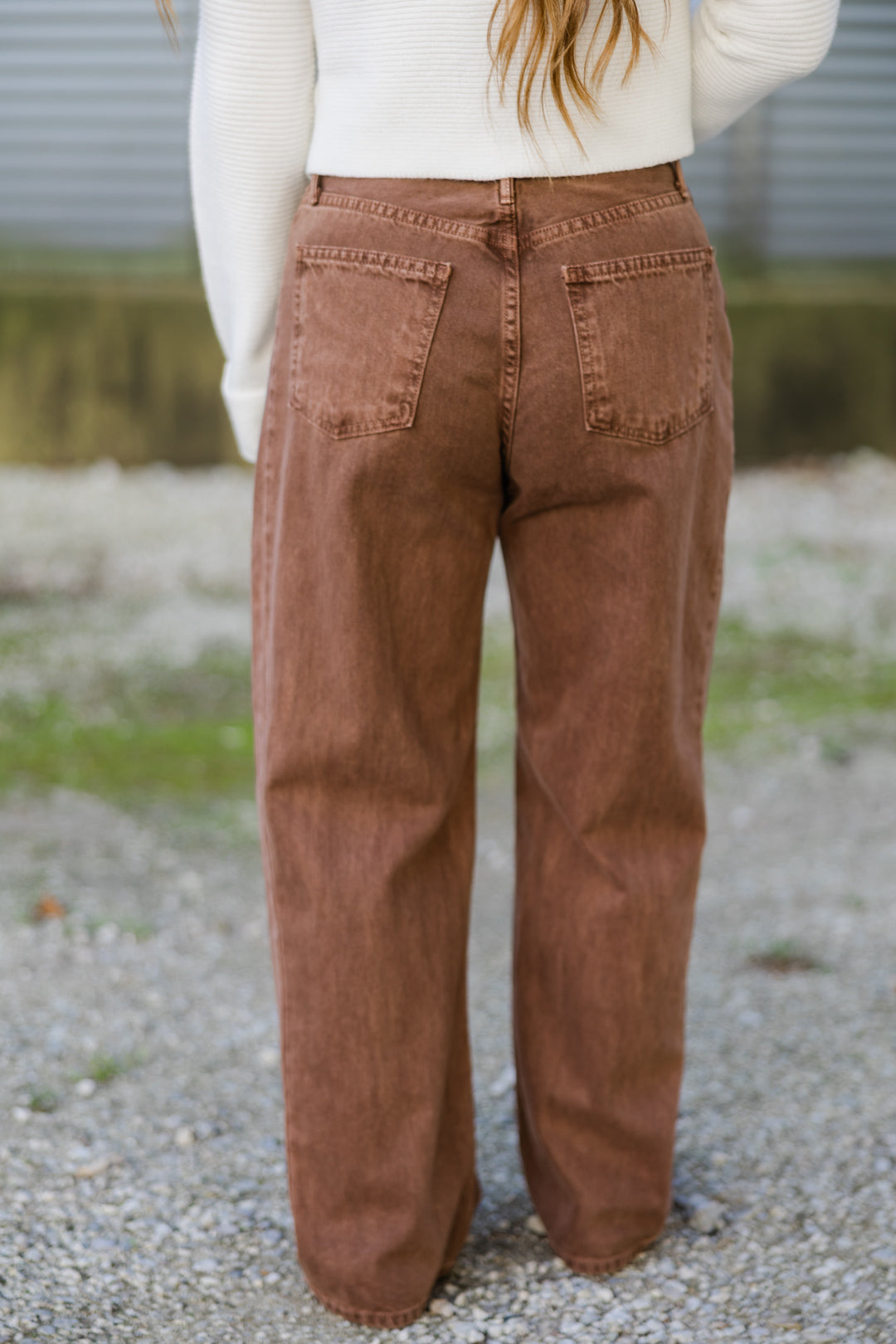 High Rise Twist Seam Barrel Jeans
