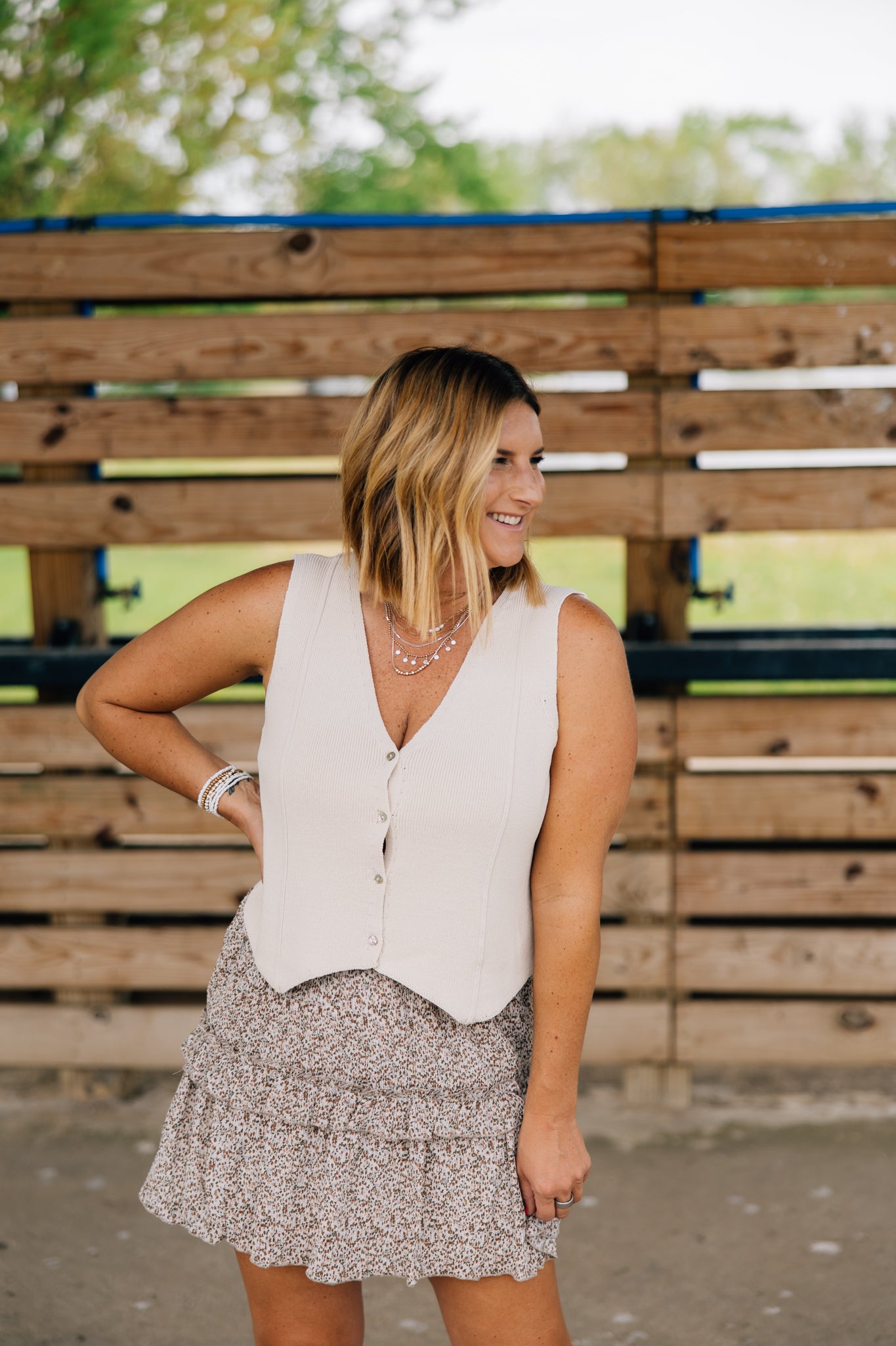 Lainey Button Front Vest