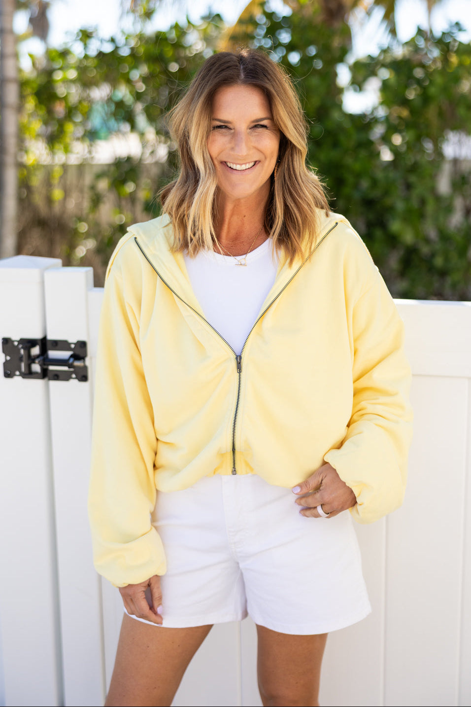 Sunshine Bubble Hem Zip Up