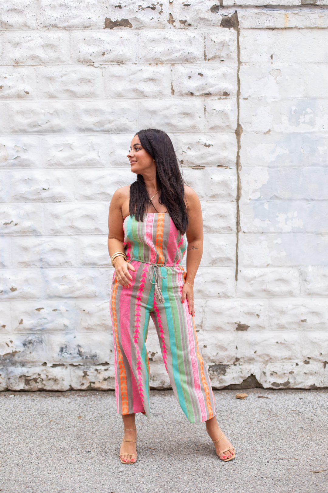 Aruba Striped Strapless Jumpsuit