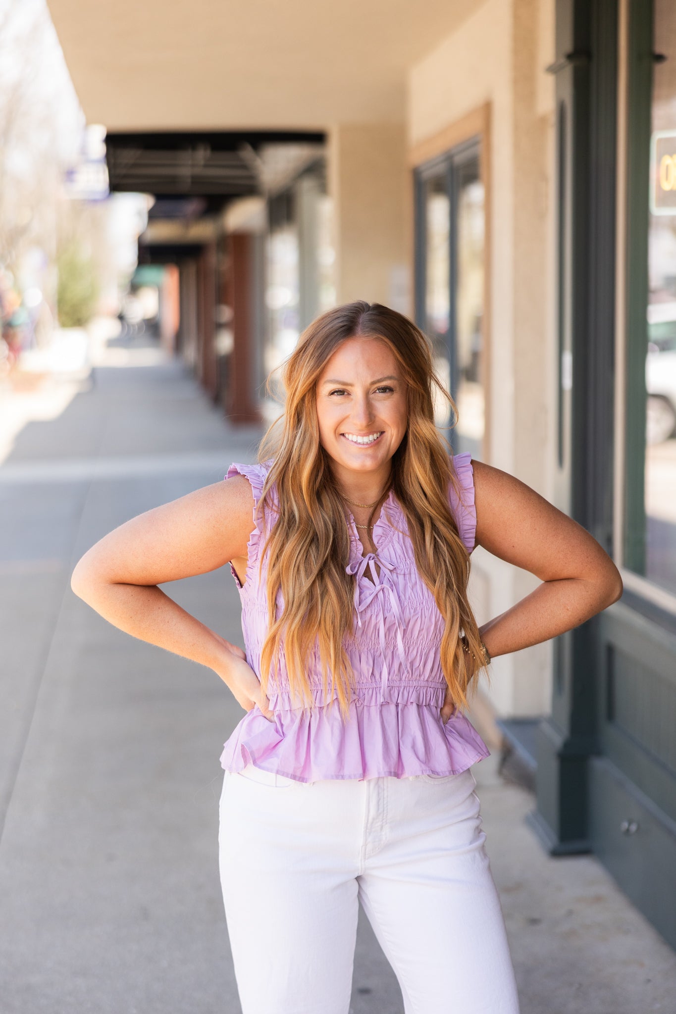 Eileen Tie Front Peplum Top