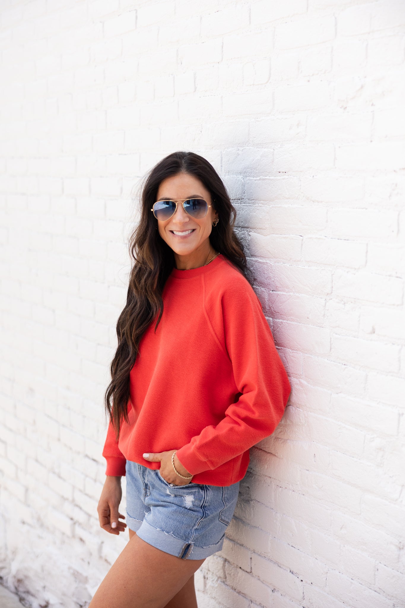 Solid Reverse Raglan Sweatshirt