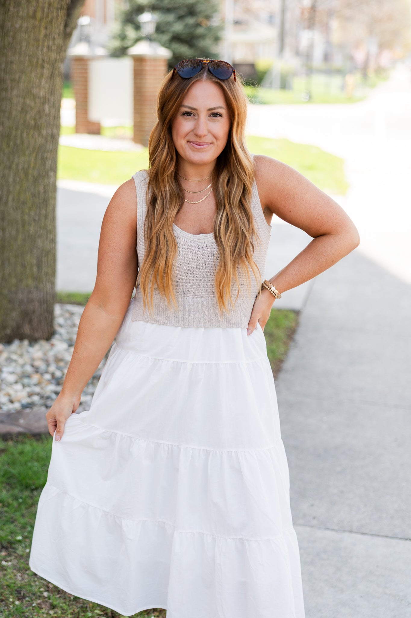 Anniston Mixed Media Dress
