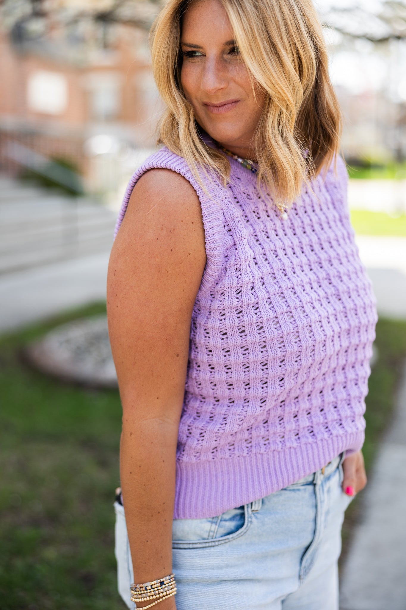 Mindy Textured Sweater Vest