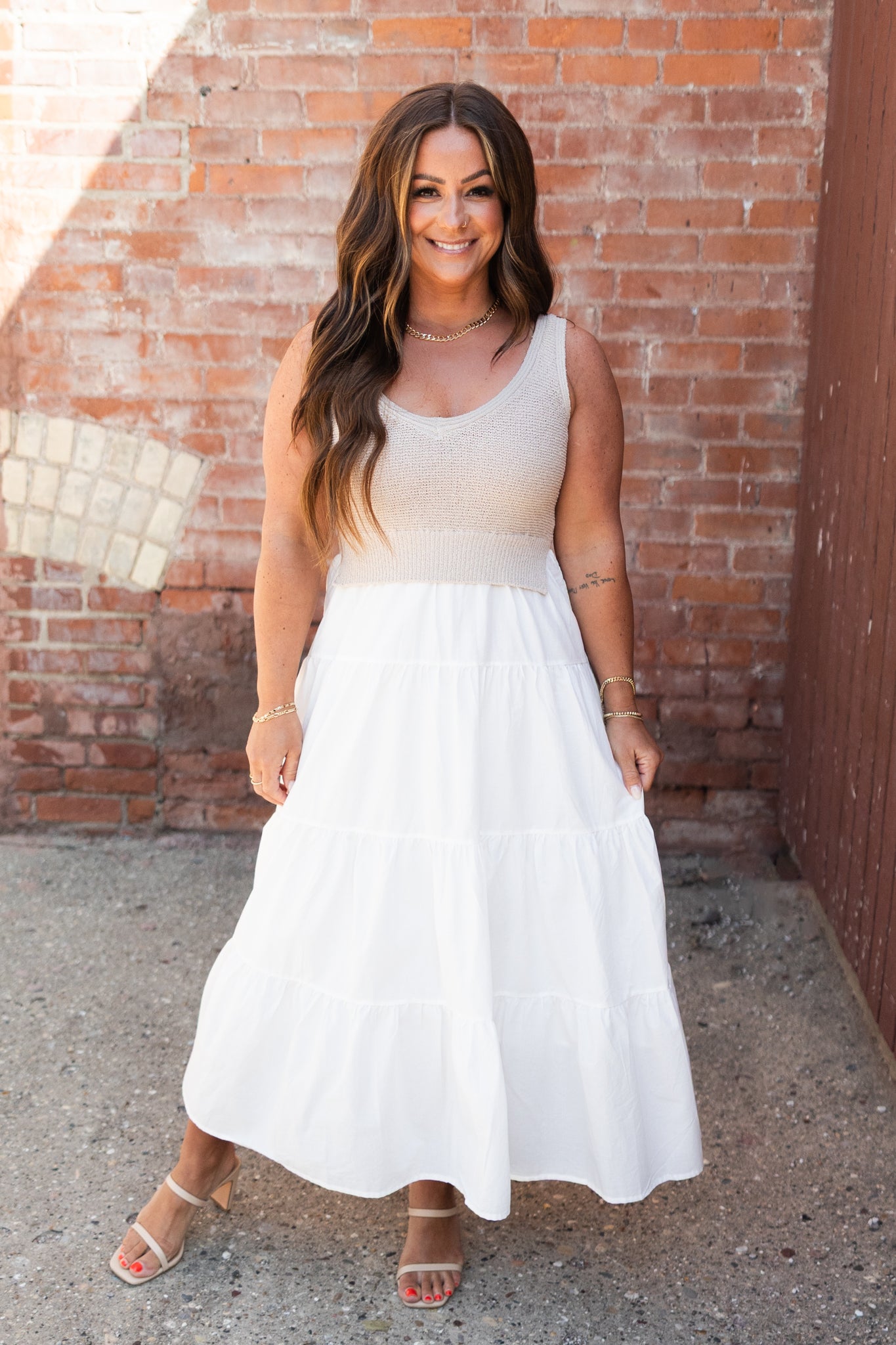 Anniston Mixed Media Dress
