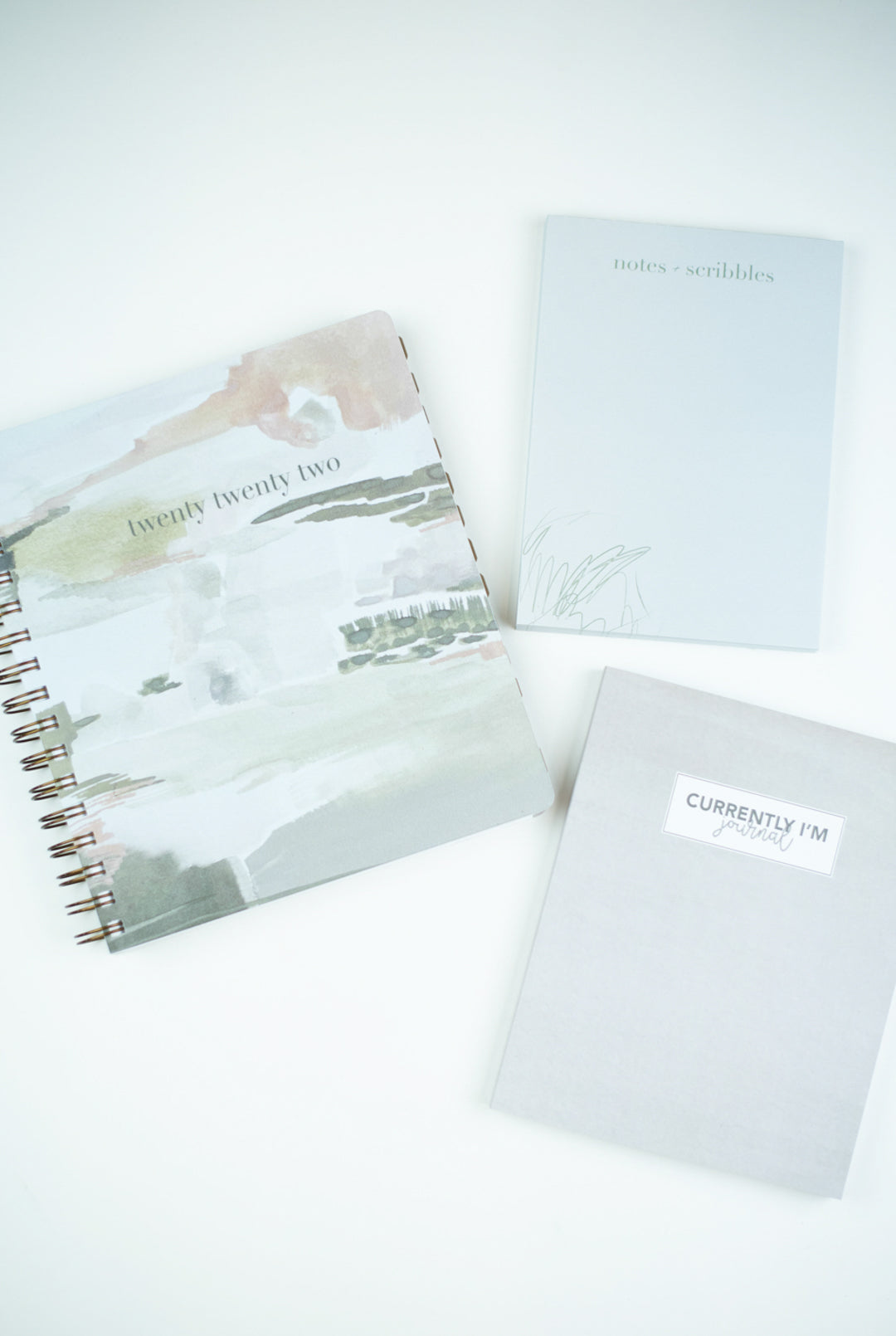 6 Month Currently I'm Gratitude Journal: Grey Watercolor
