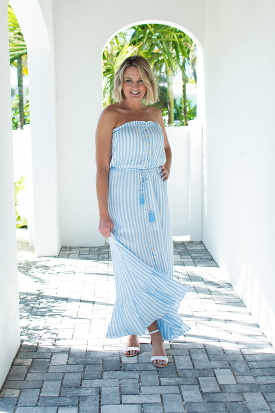 Stripe Button Front Cover Up Dress | FINAL SALE