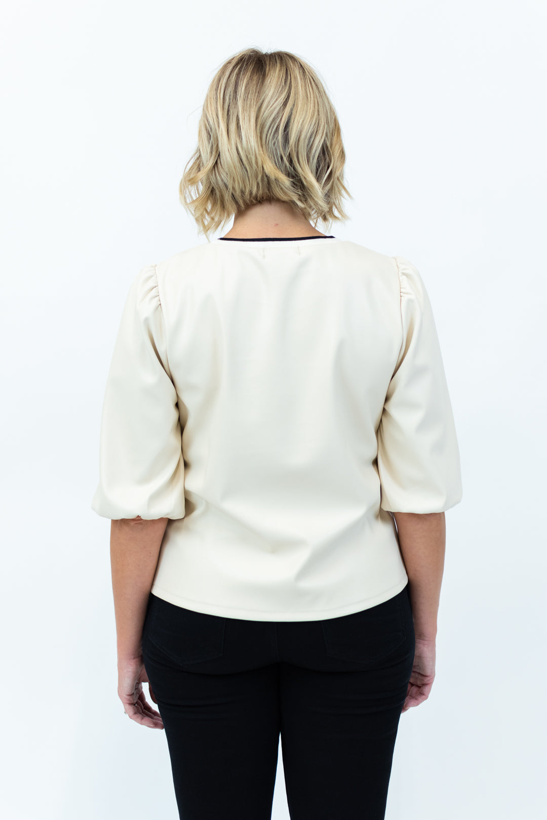 THML Leather Balloon Sleeve Top | FINAL SALE