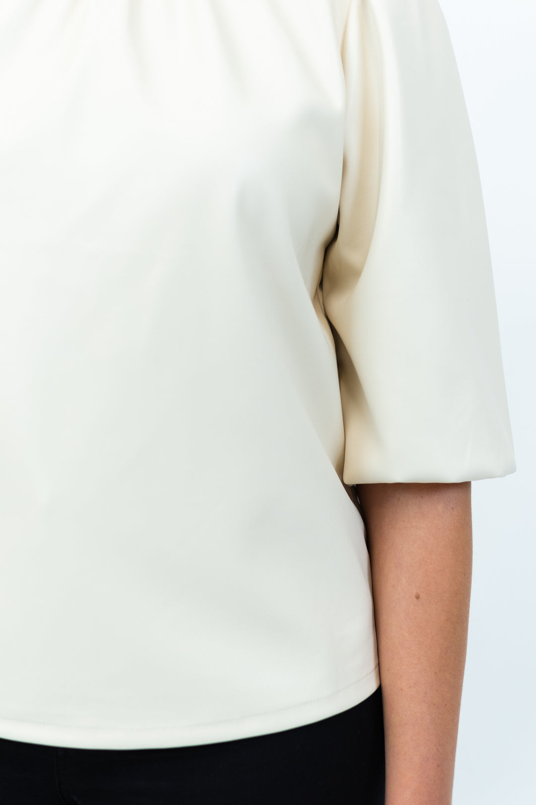 THML Leather Balloon Sleeve Top | FINAL SALE